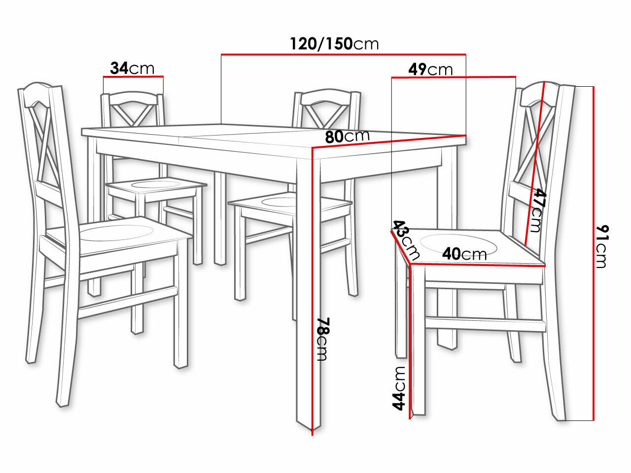 Valgomojo komplektas Victorville 281 (Balta + Grandson ąžuolas)