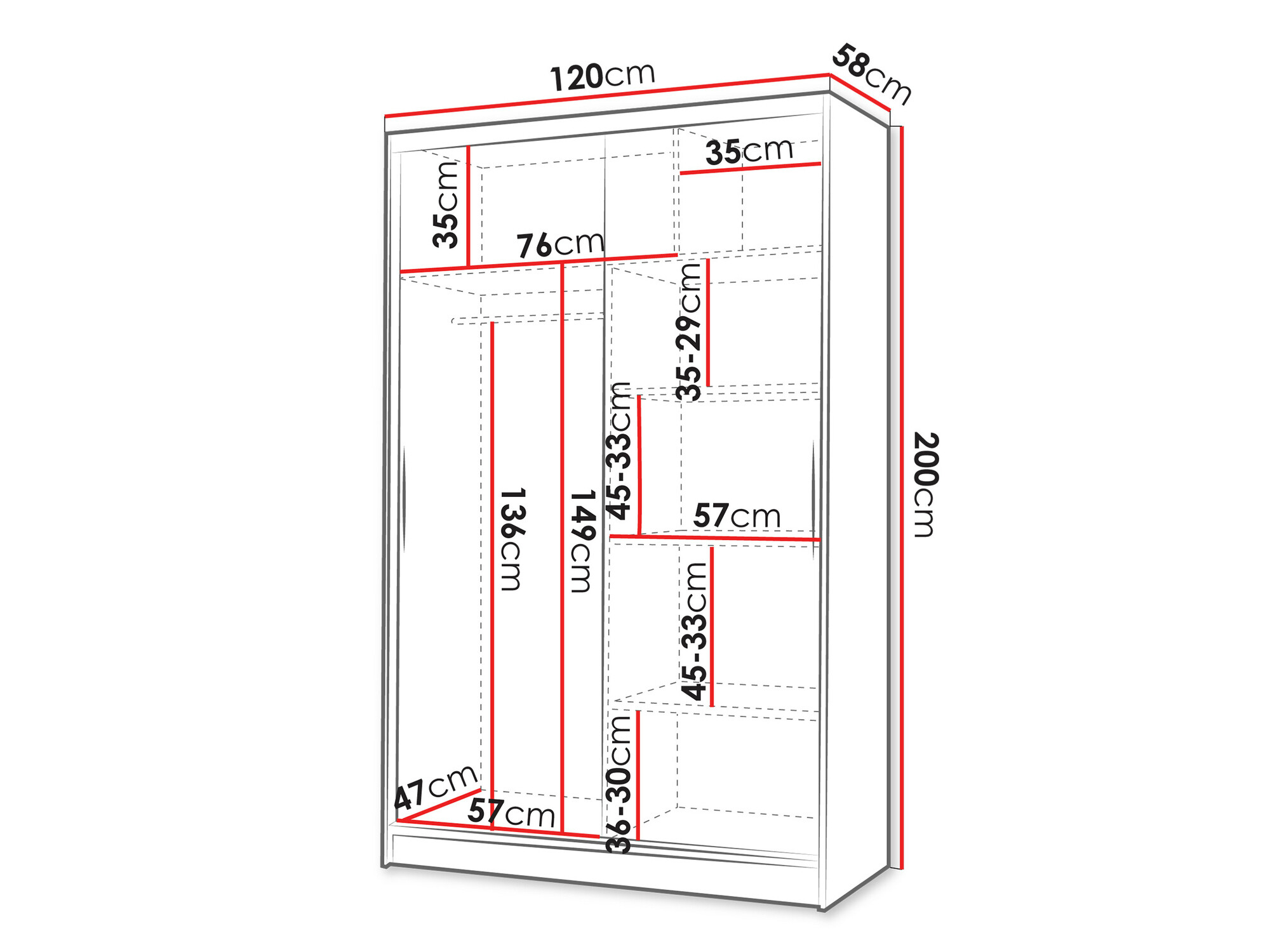 Spinta Closico 150 (Juoda + Balta)