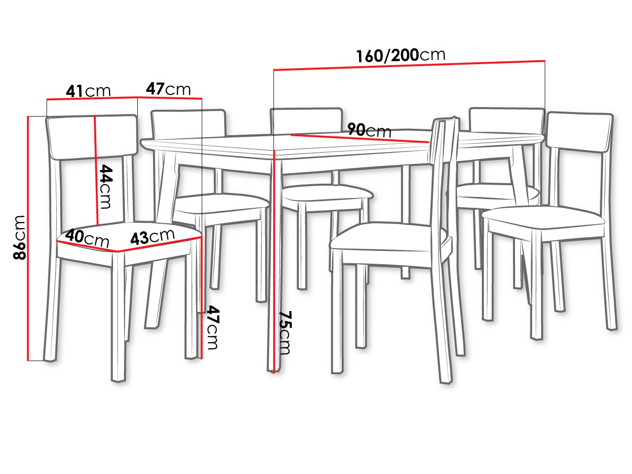Valgomojo komplektas Victorville 350 (Balta)