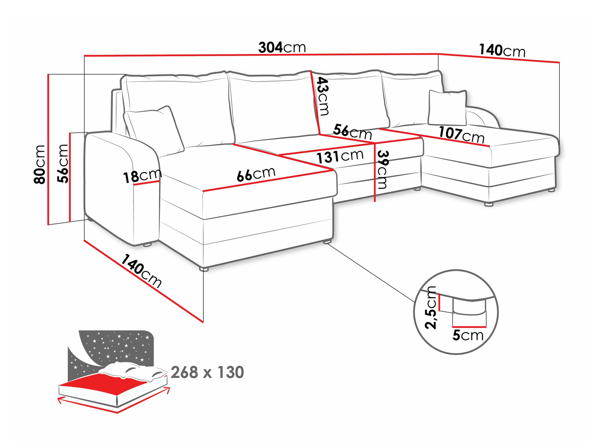 Minkštas kampas Comfivo Melissa III (Manila 18 + Manila 16)