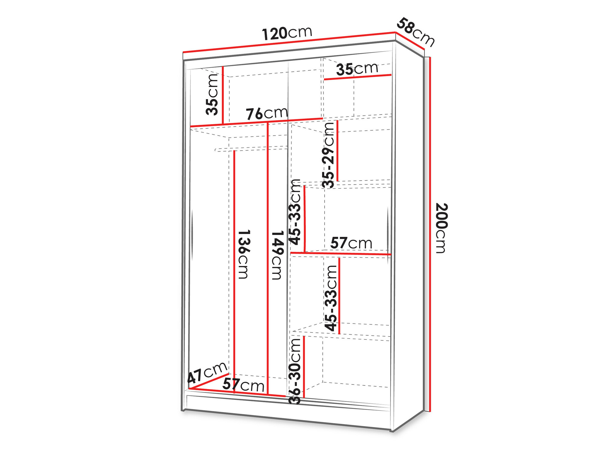 Spinta Closico 147 (Sonomos ąžuolas)