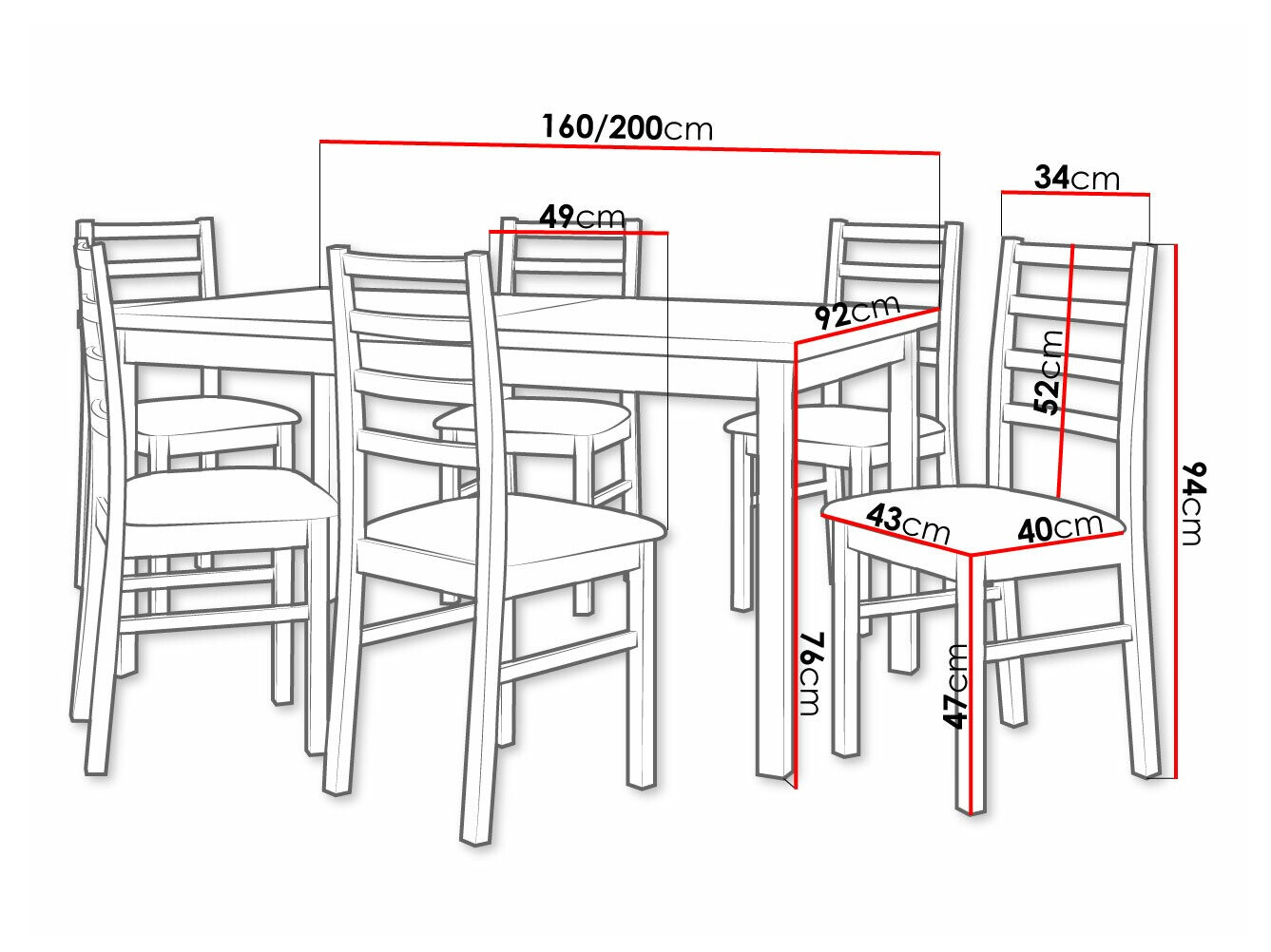 Valgomojo komplektas Victorville 261 (Balta)