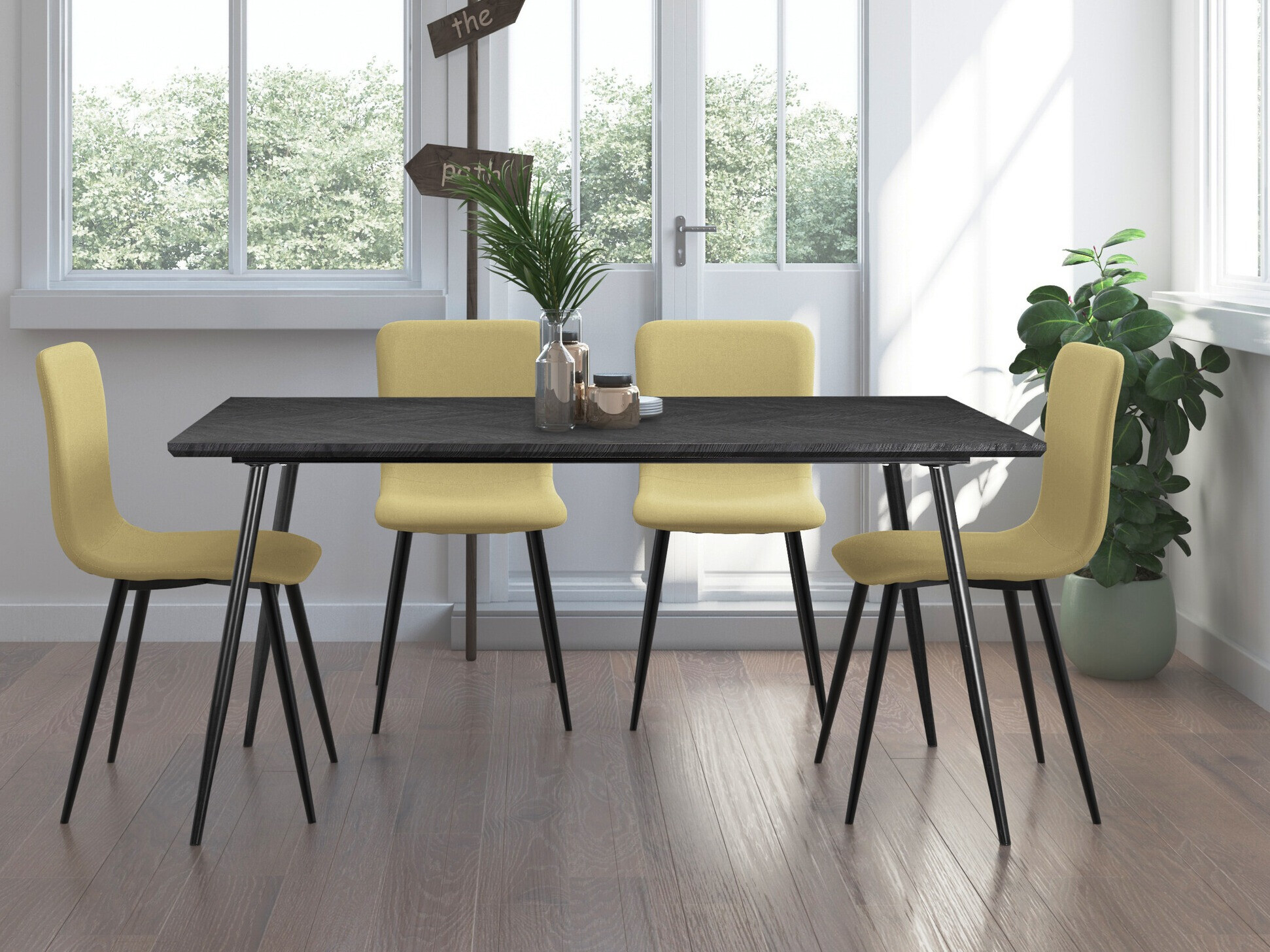 Stalas Denton 762 (Pilkas ąžuolas + Juoda)