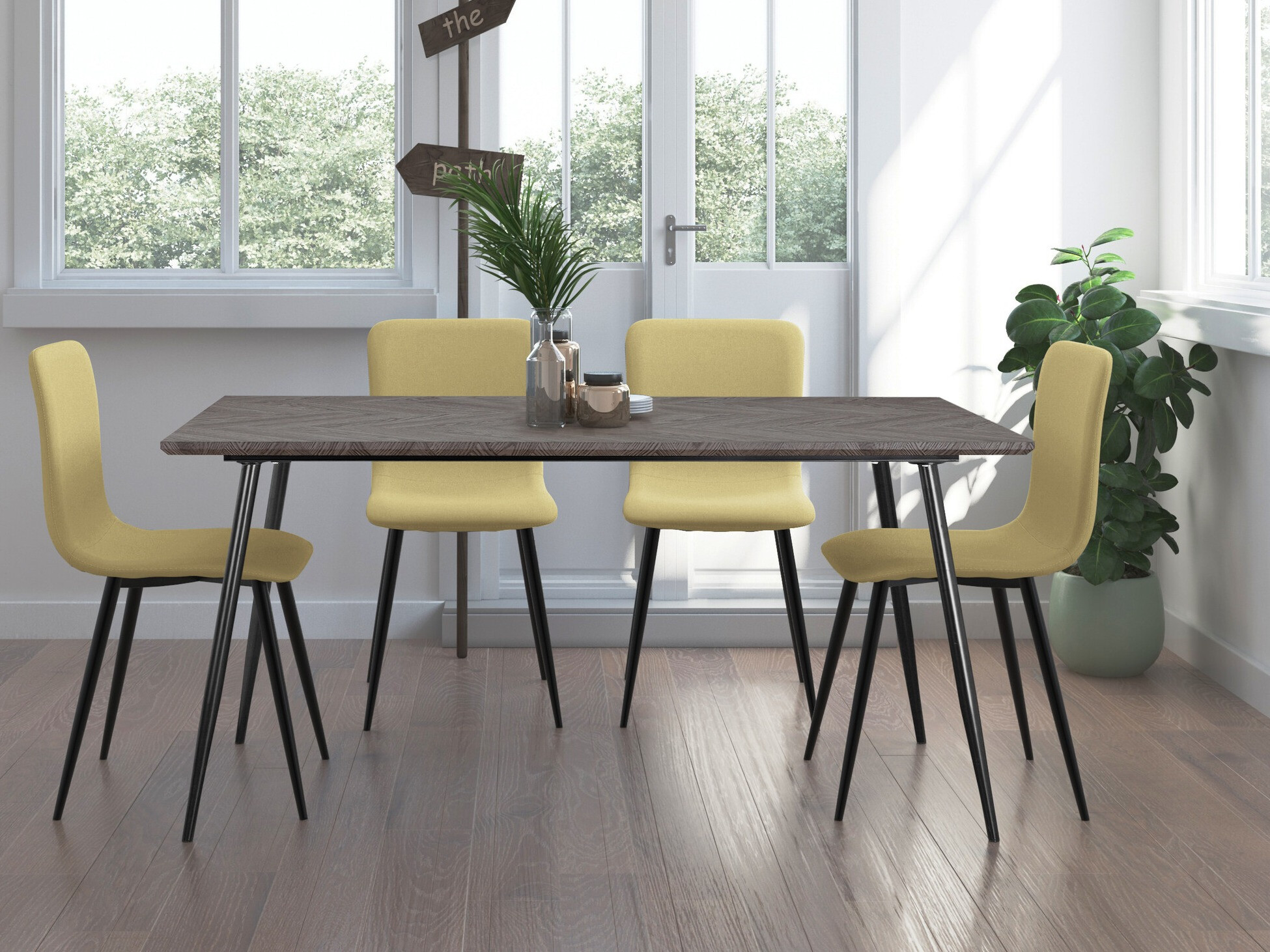 Stalas Denton 762 (Tamsus ąžuolas + Juoda)