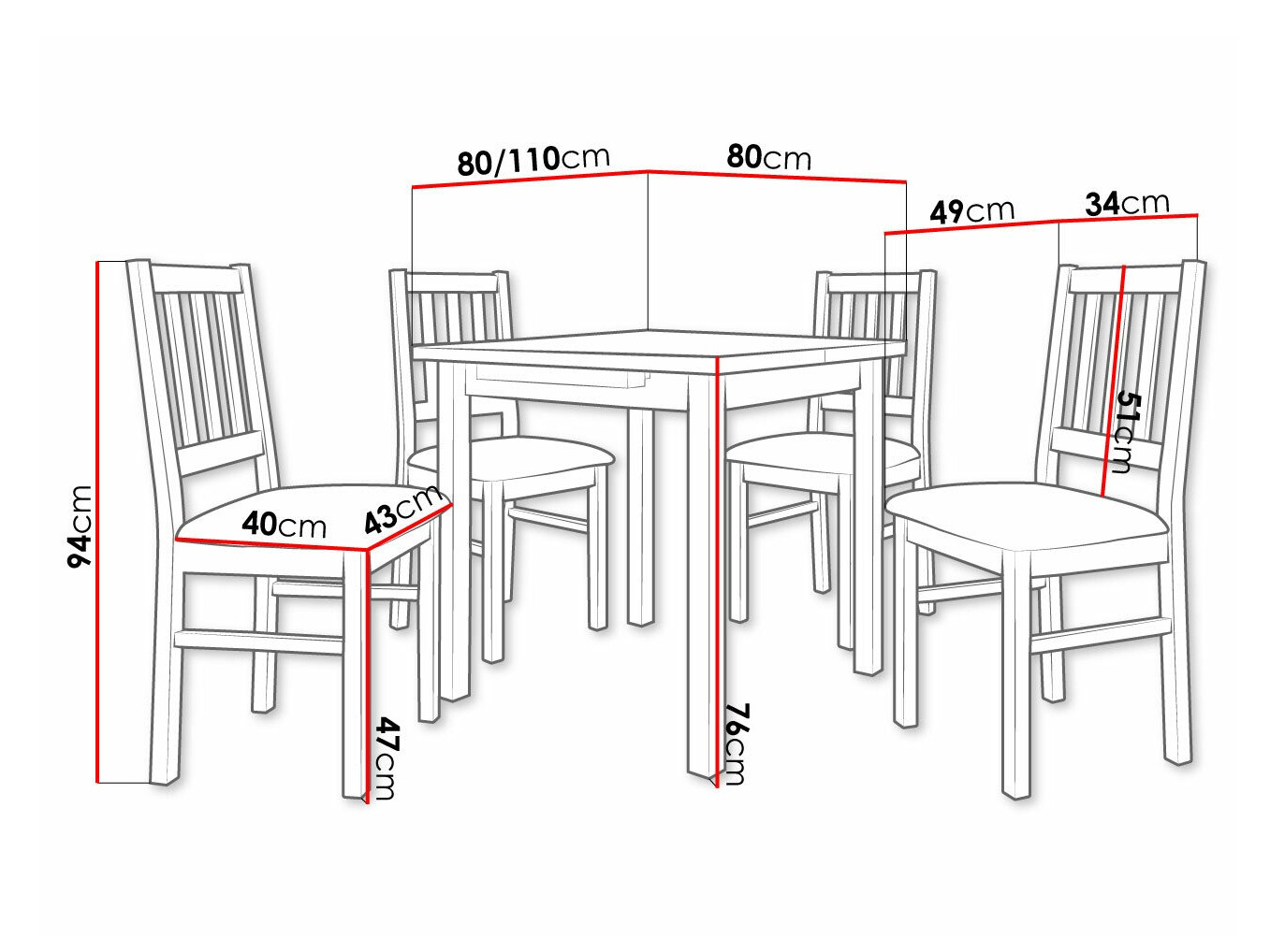 Valgomojo komplektas Victorville 314 (Balta)