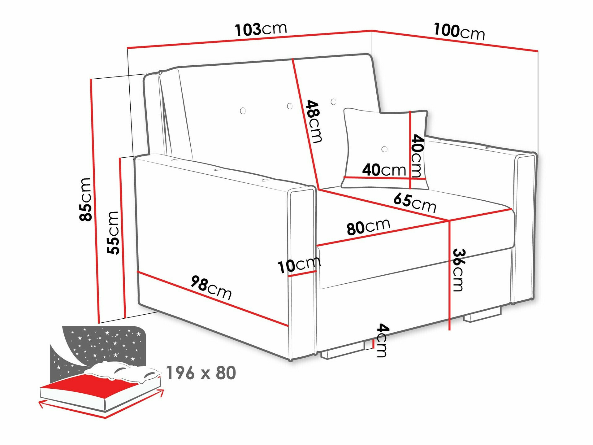Fotelis Caelrin I (Coral 75)