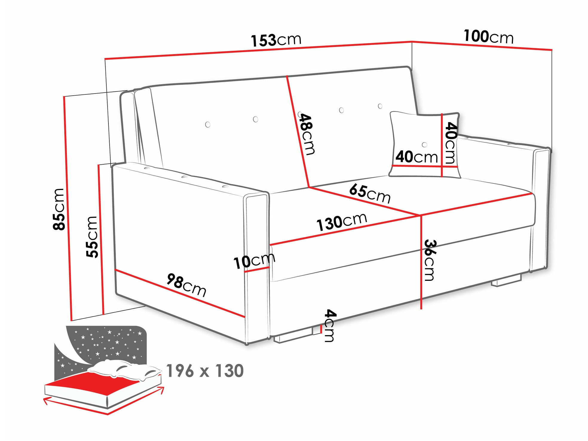 Sofa lova Caelrin III (Coral 15)