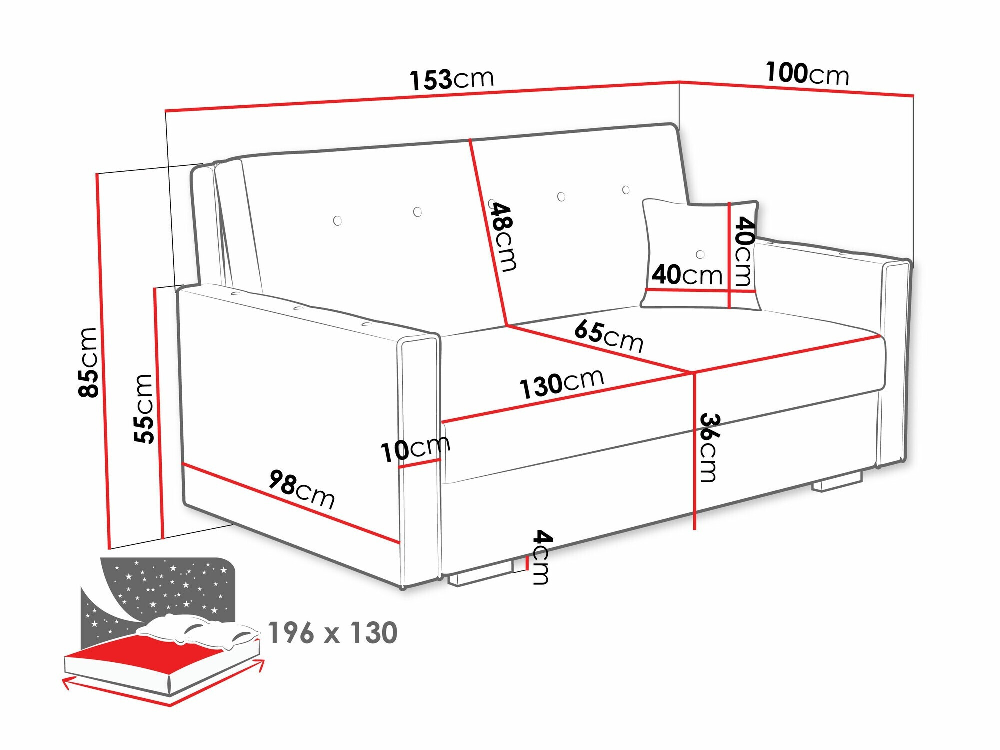 Sofa lova Caelrin III (Coral 75)