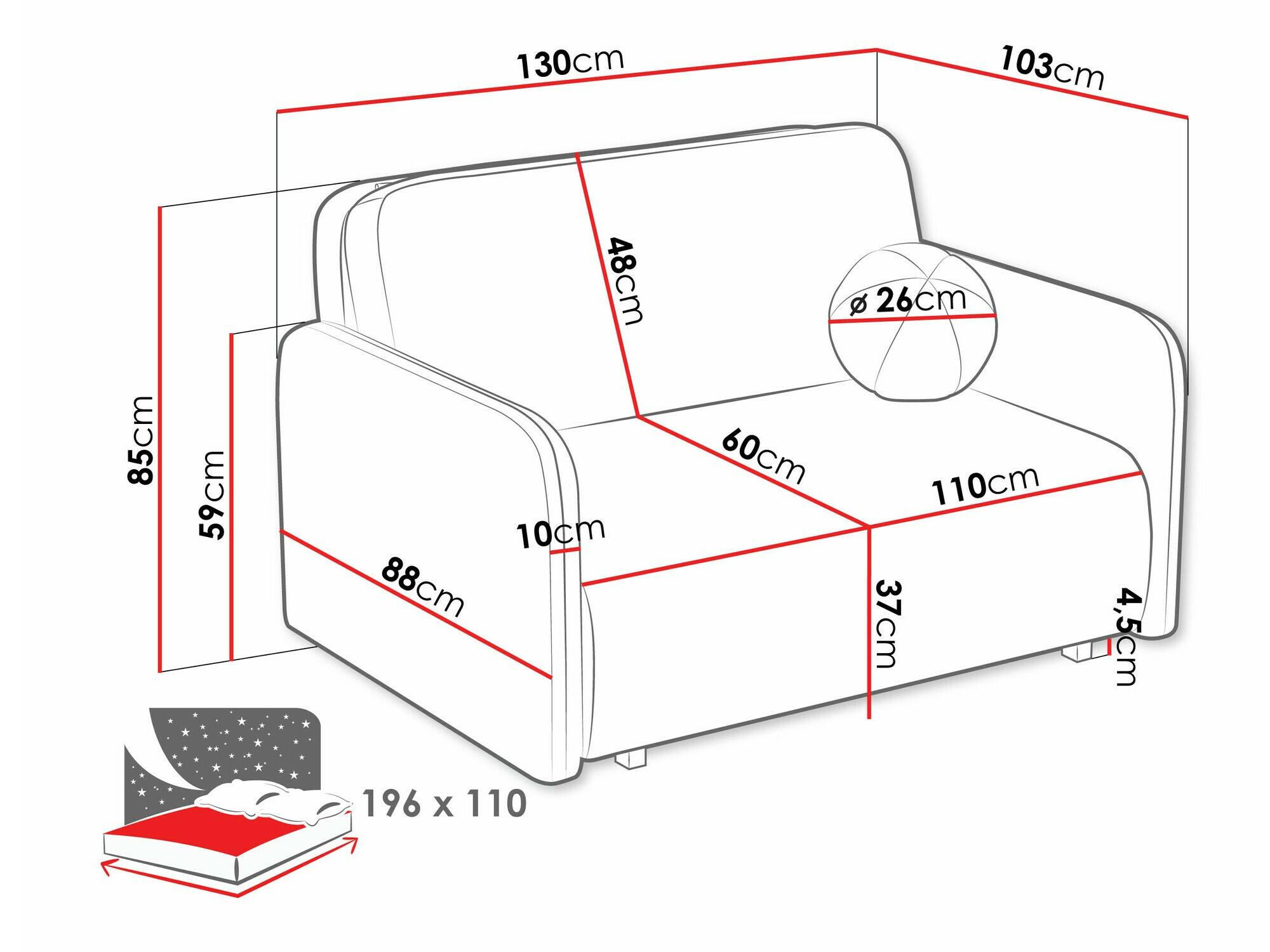 Sofa lova Poetal II (Velo 626)