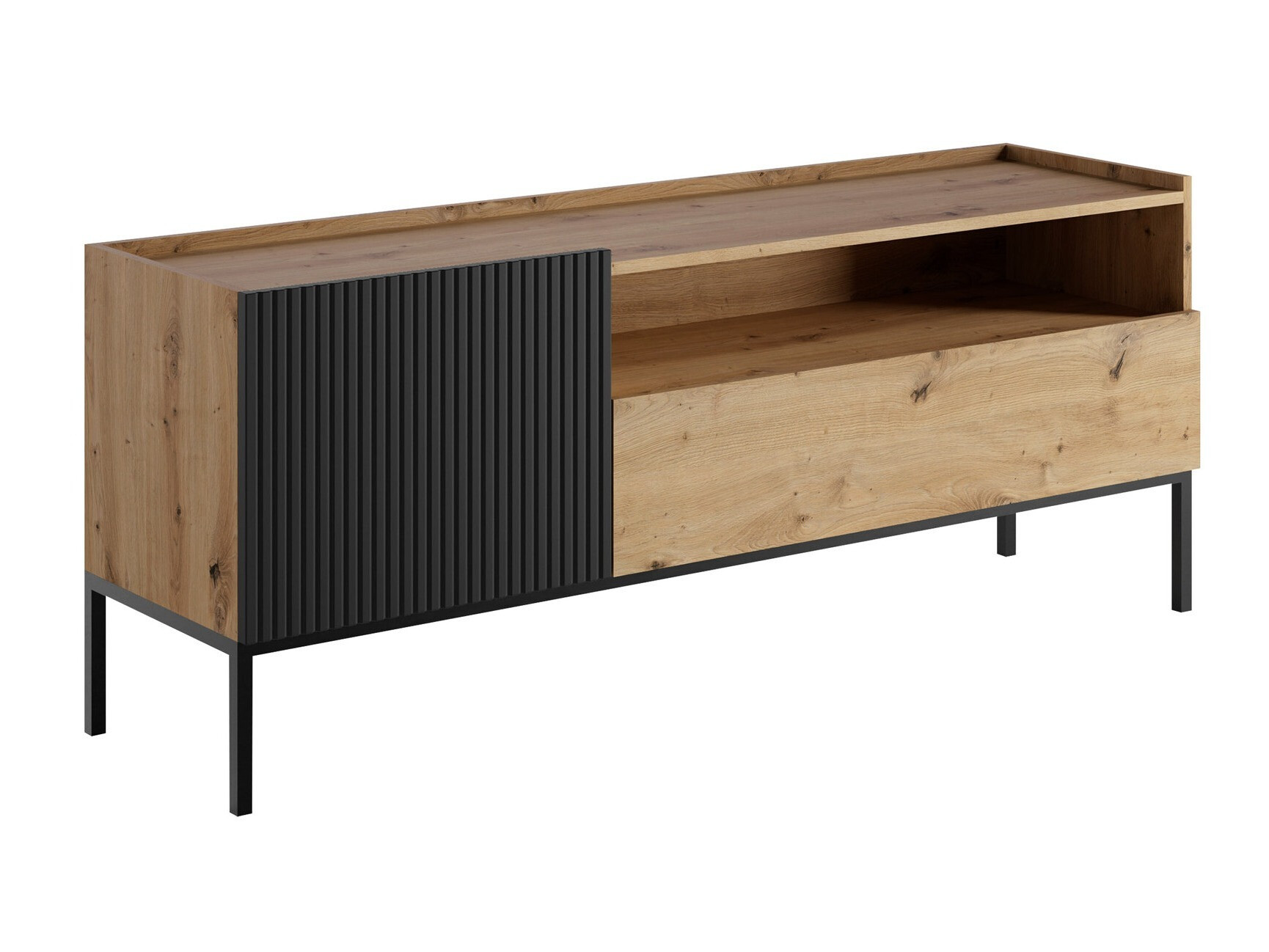 TV staliukas Lunole 108 (Artisan ąžuolas + Juoda)