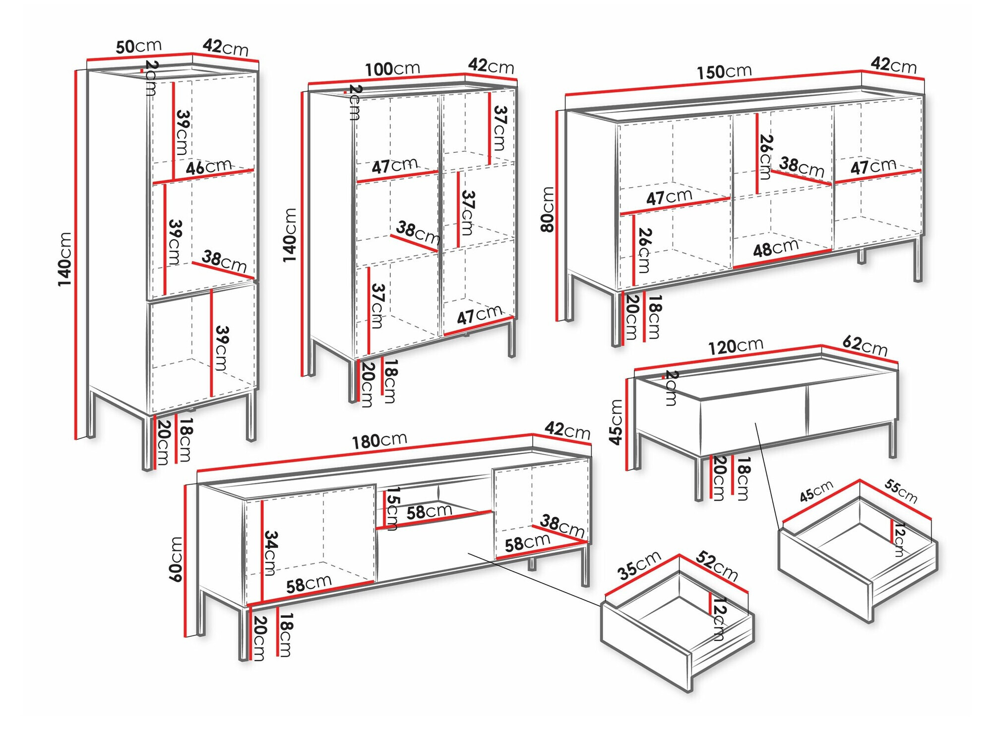Svetainės komplektas Lunole 110 (Kašmyras)