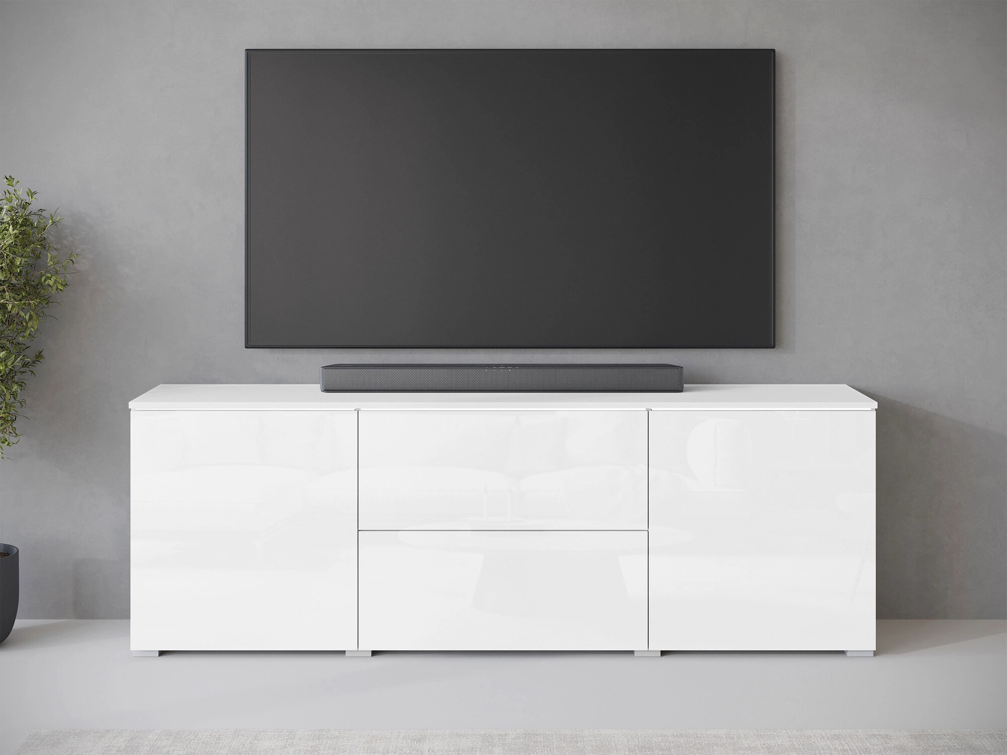 TV staliukas Mirfivo 104 (Balta + Blizgi balta)