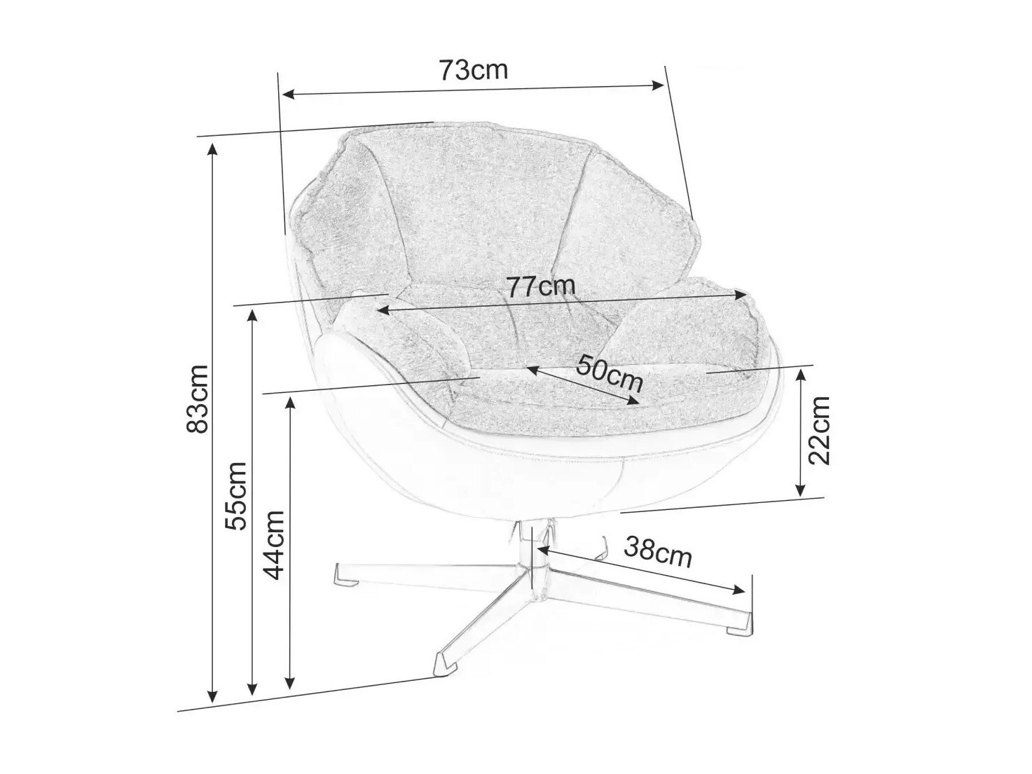 Fotelis Detroit 699 (Smėlinė)