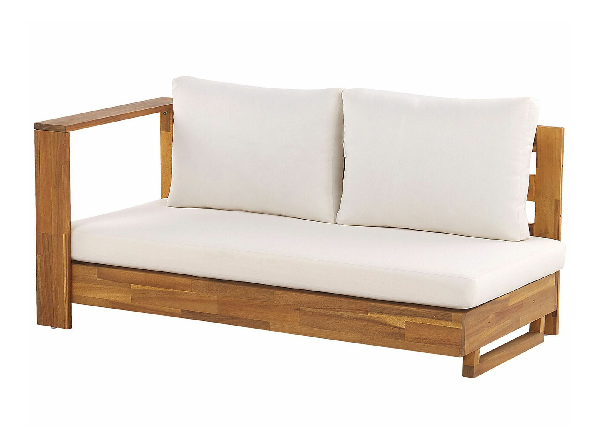 Lauko sofa Berwyn 2548 (Balta + Šviesus medis)