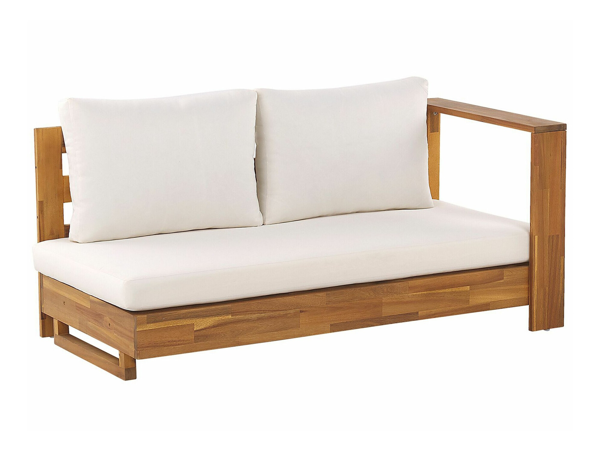 Lauko sofa Berwyn 2548 (Balta + Šviesus medis)