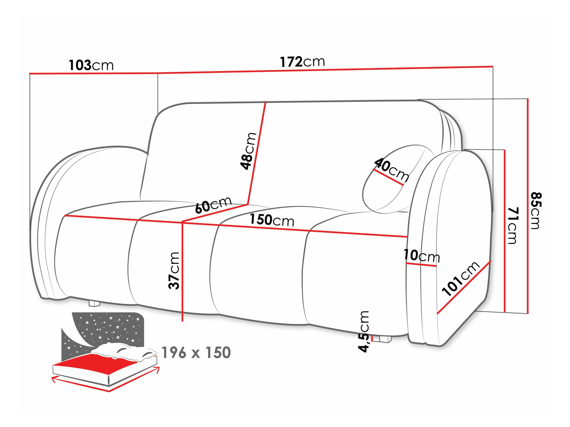Sofa lova Citral IV (Velo 621)
