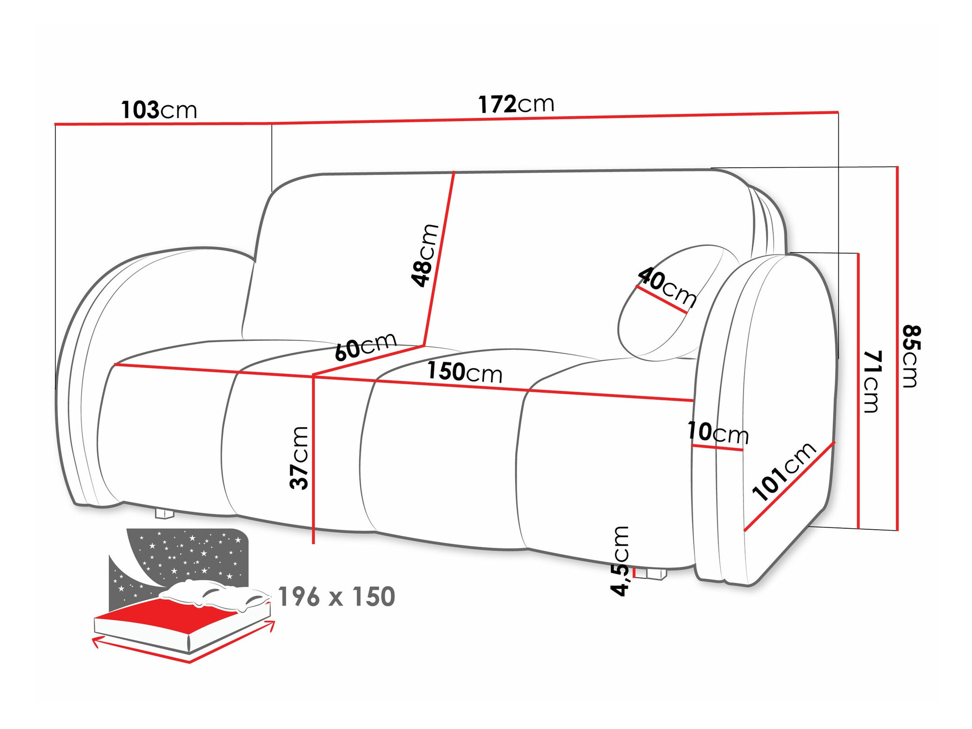 Sofa lova Citral IV (Velo 626)