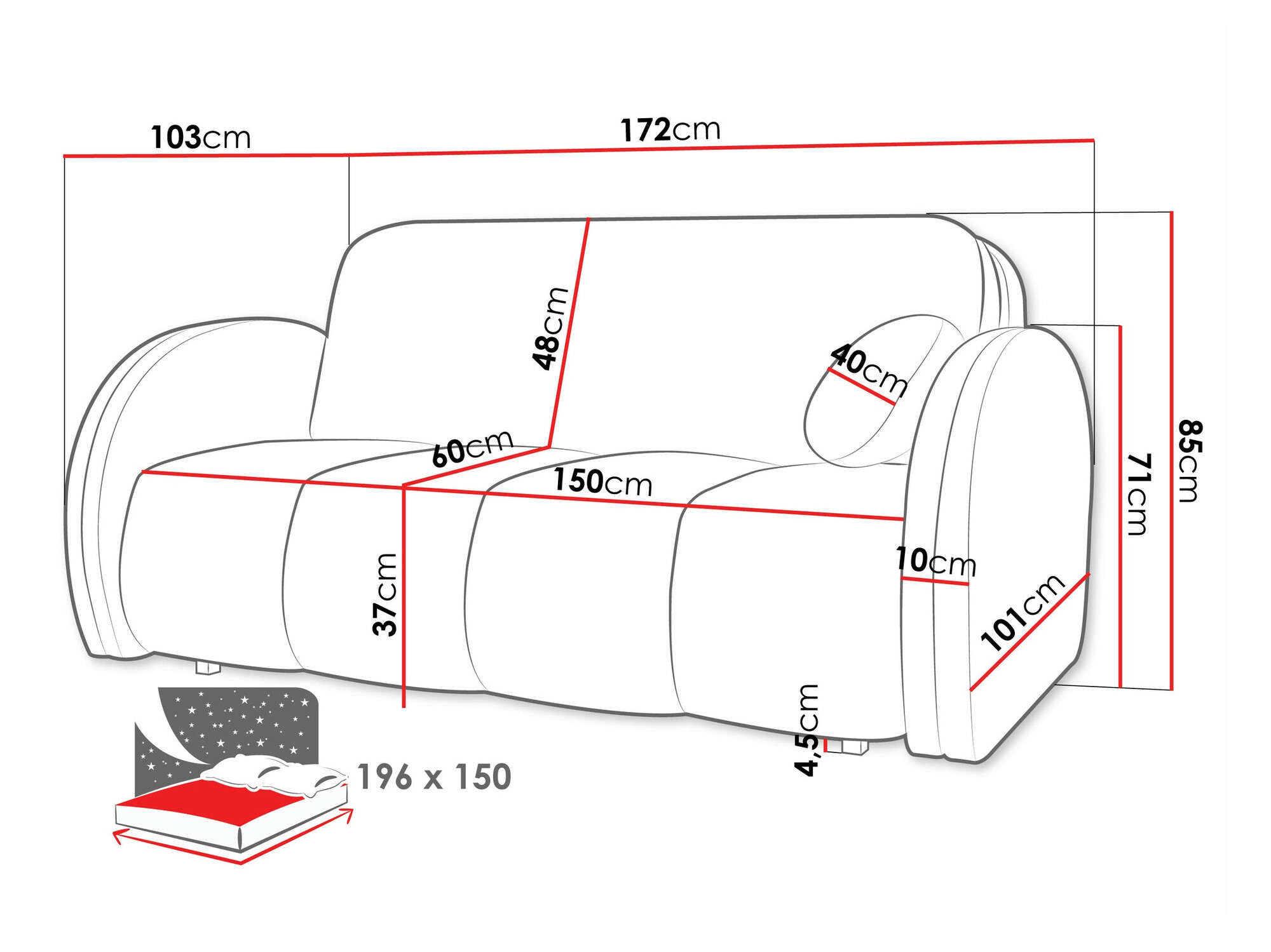 Sofa lova Citral IV (Velo 627)
