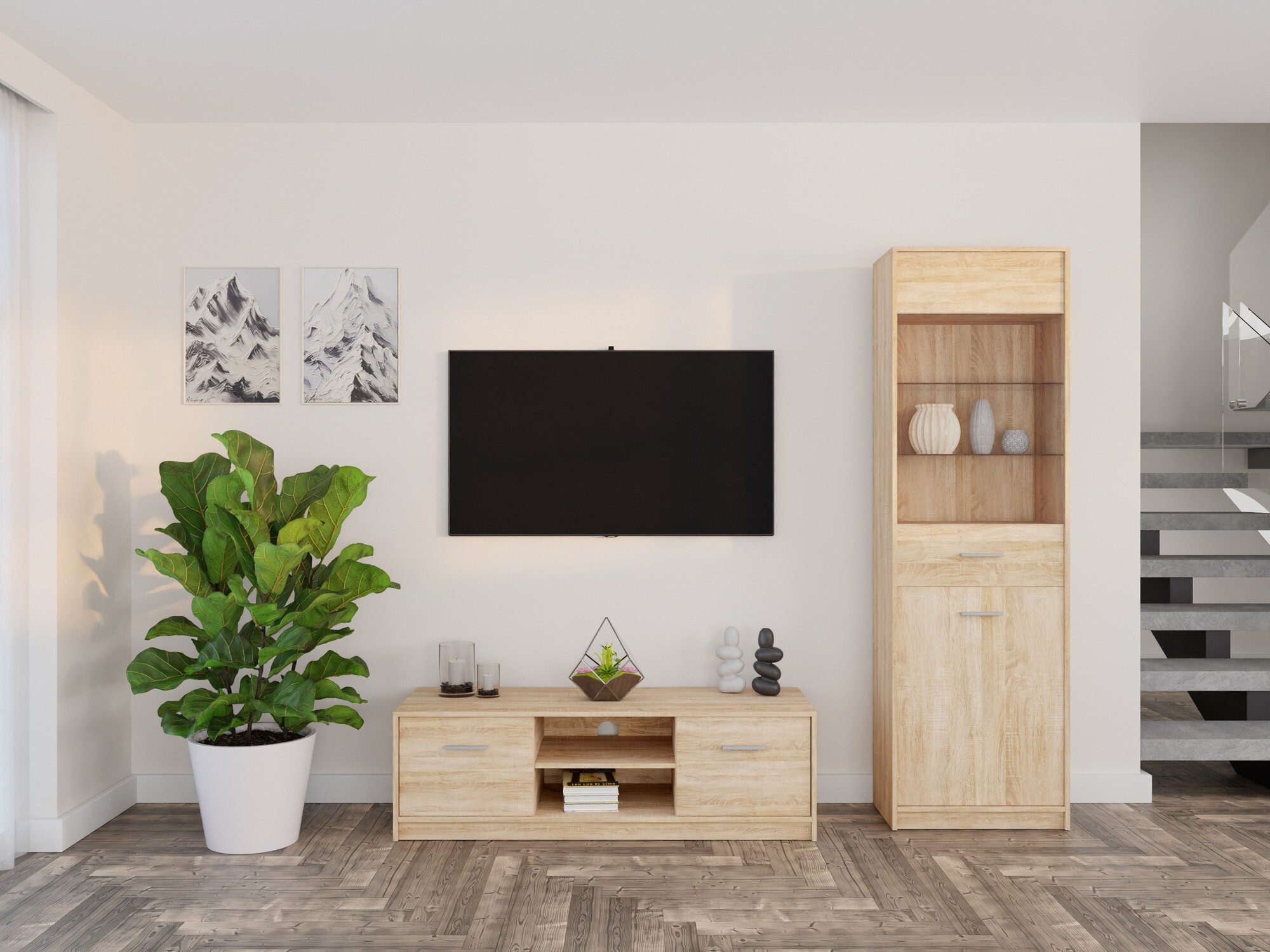 Svetainės komplektas Novsore 161 (Sonomos ąžuolas)