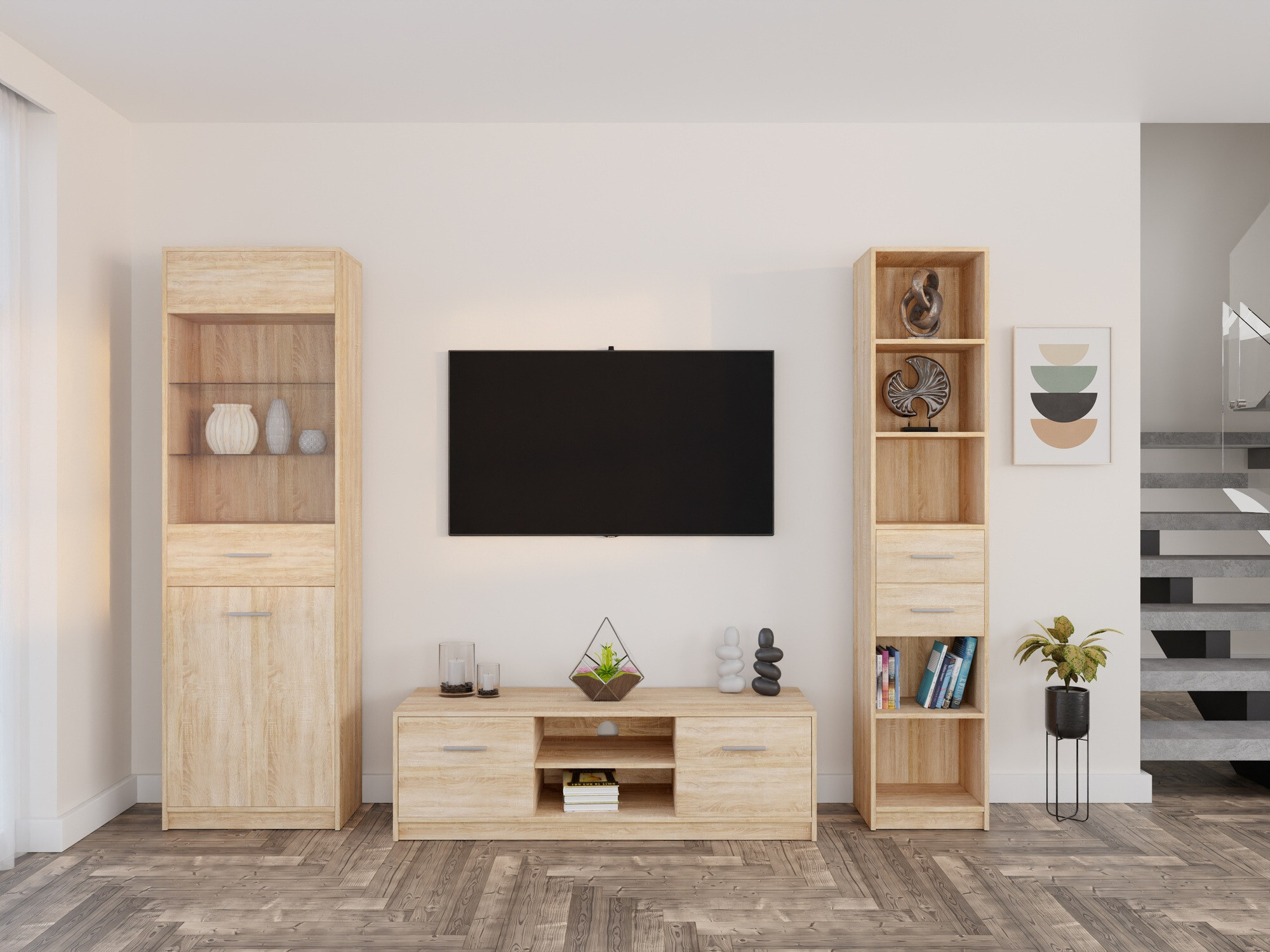 Svetainės komplektas Novsore 163 (Sonomos ąžuolas)