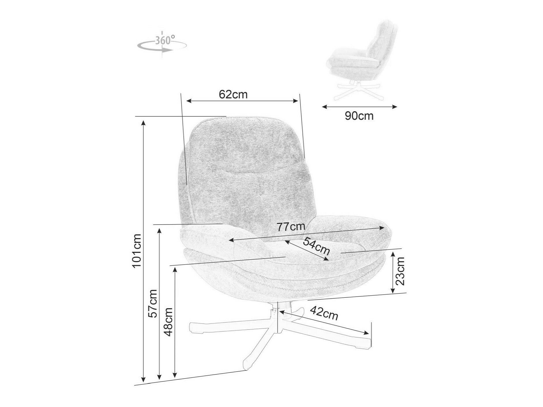 Fotelis Detroit 507 (Šviesi pilka)