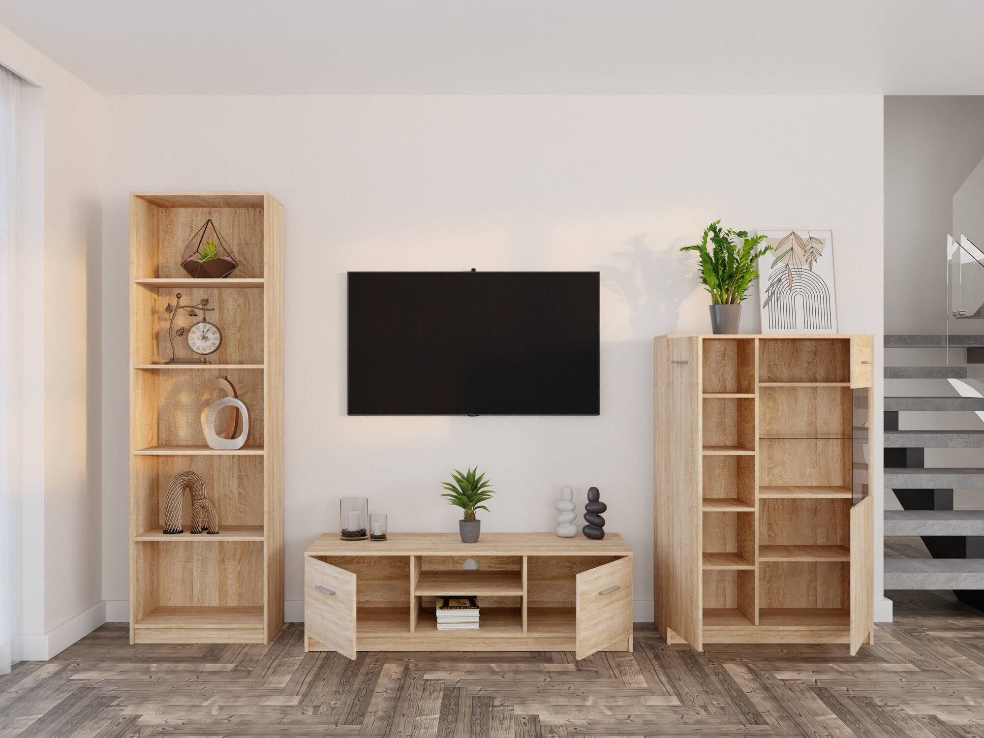 Svetainės komplektas Novsore 164 (Sonomos ąžuolas)