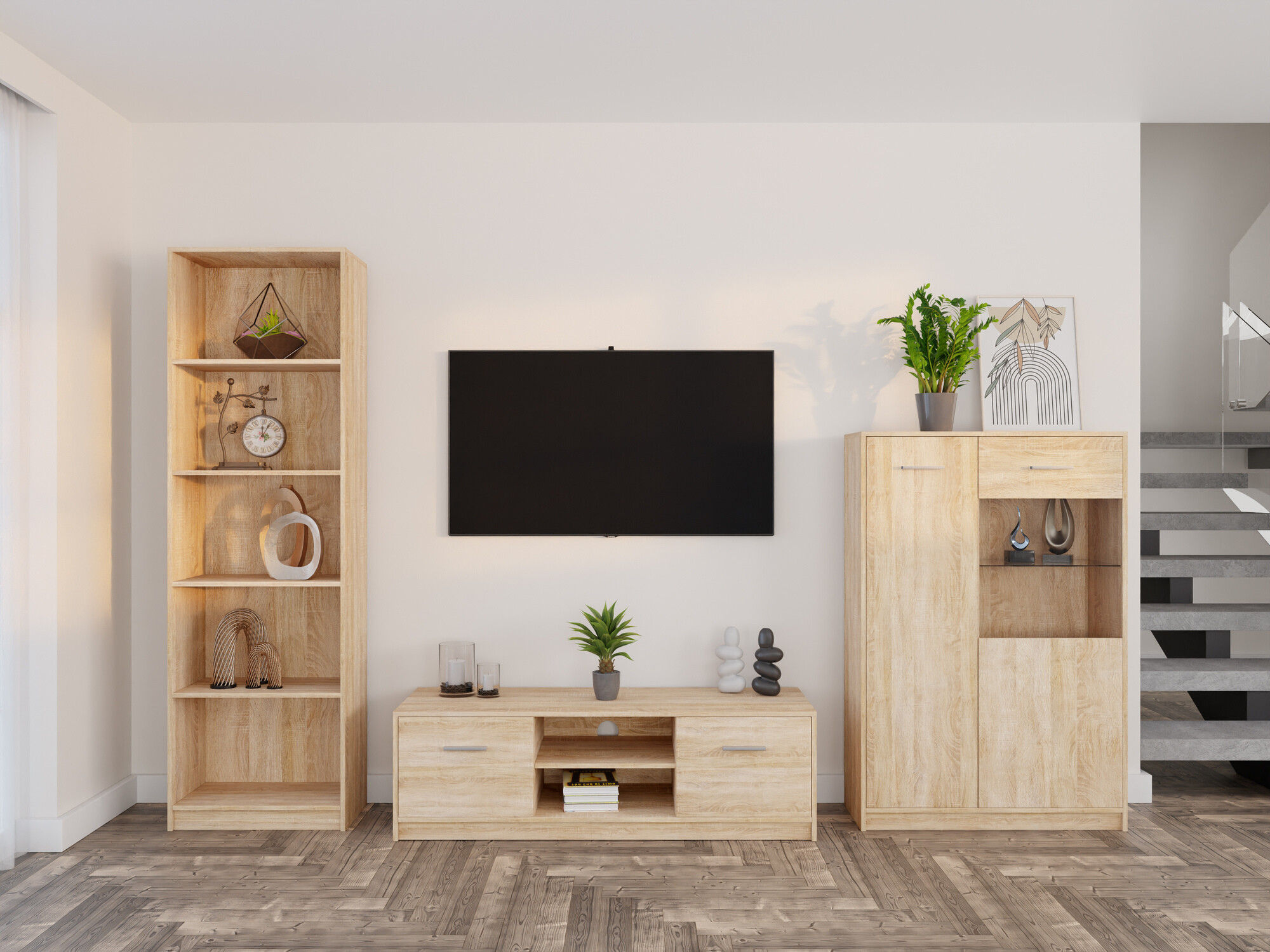 Svetainės komplektas Novsore 164 (Sonomos ąžuolas)