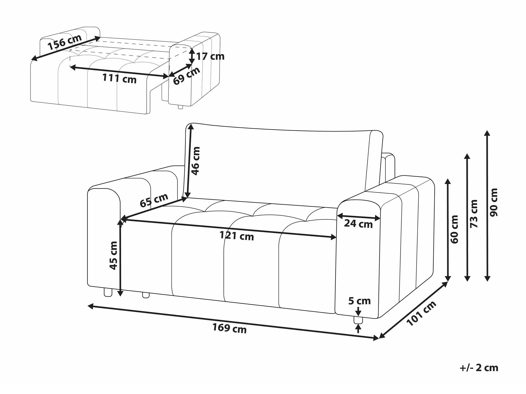 Sofa lova Mirtivi 101 (Šviesi pilka)