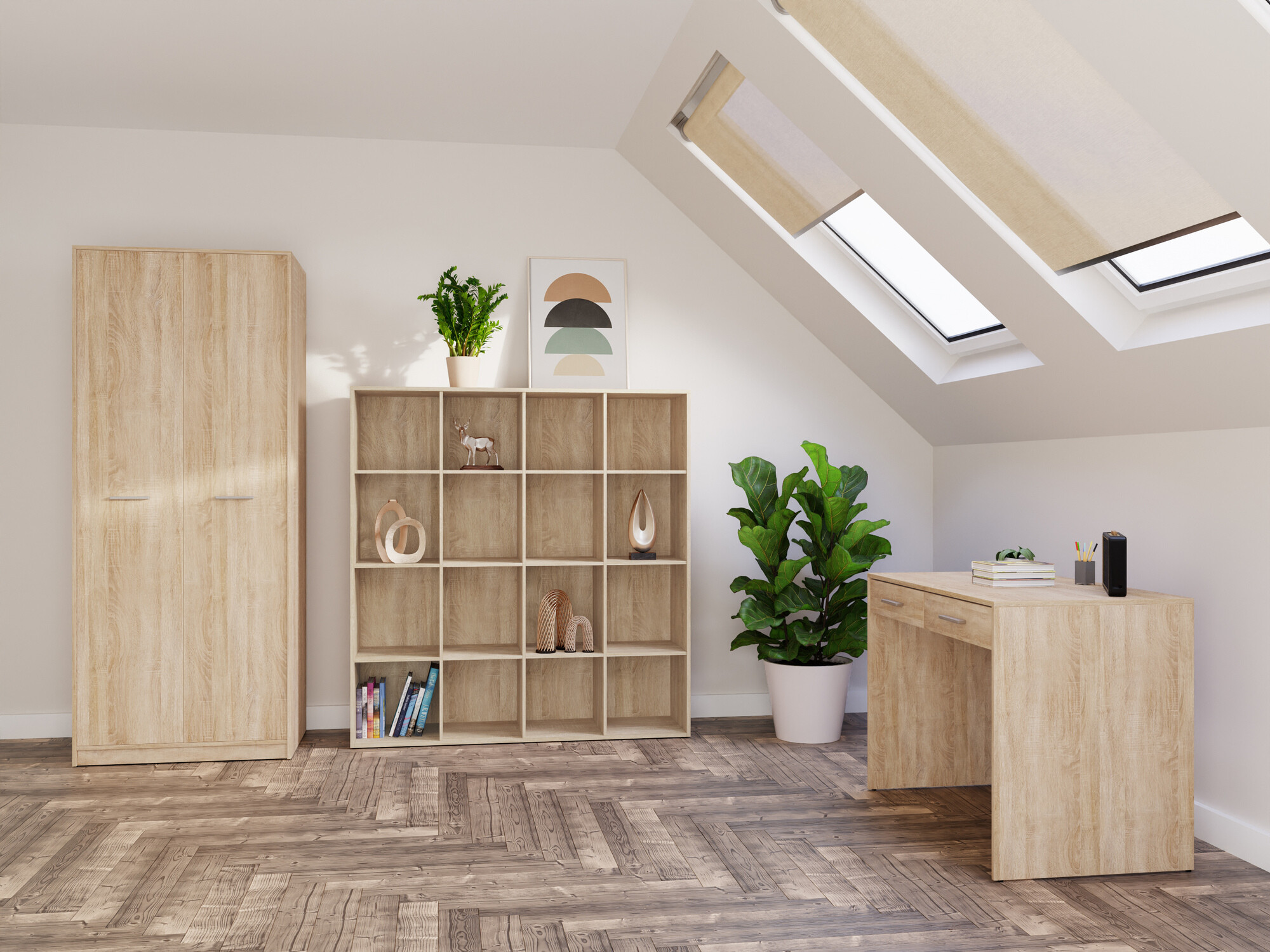 Biuro komplektas Novsore 166 (Sonomos ąžuolas)