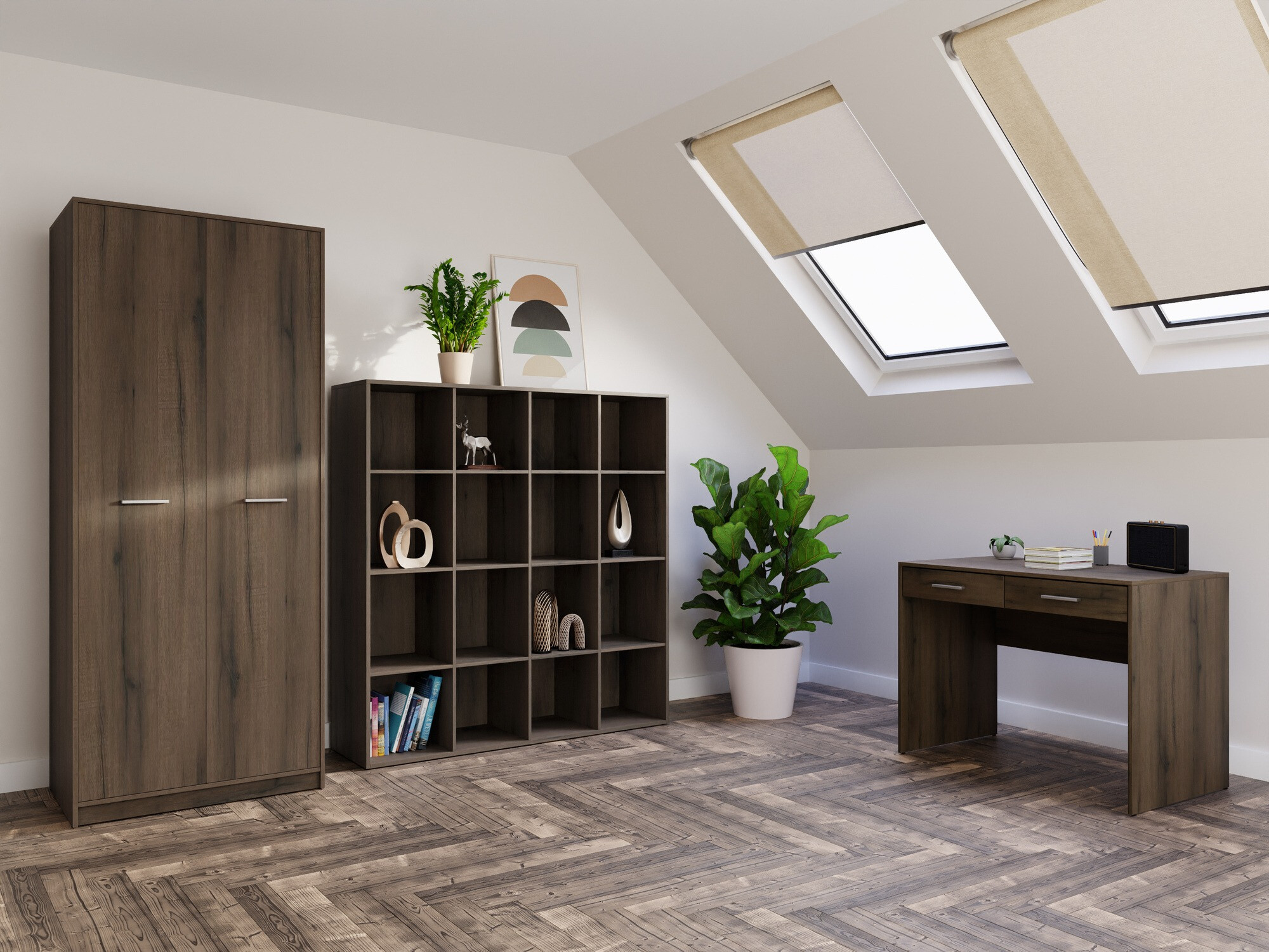 Namų biuro komplektas Novsore 166 (Tamsus ąžuolas)