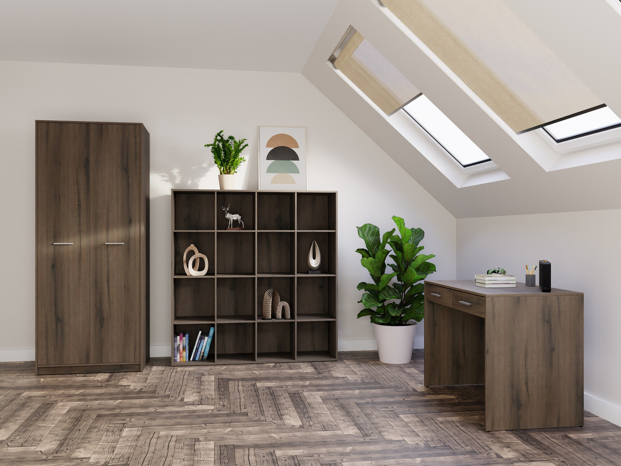 Namų biuro komplektas Novsore 166 (Tamsus ąžuolas)