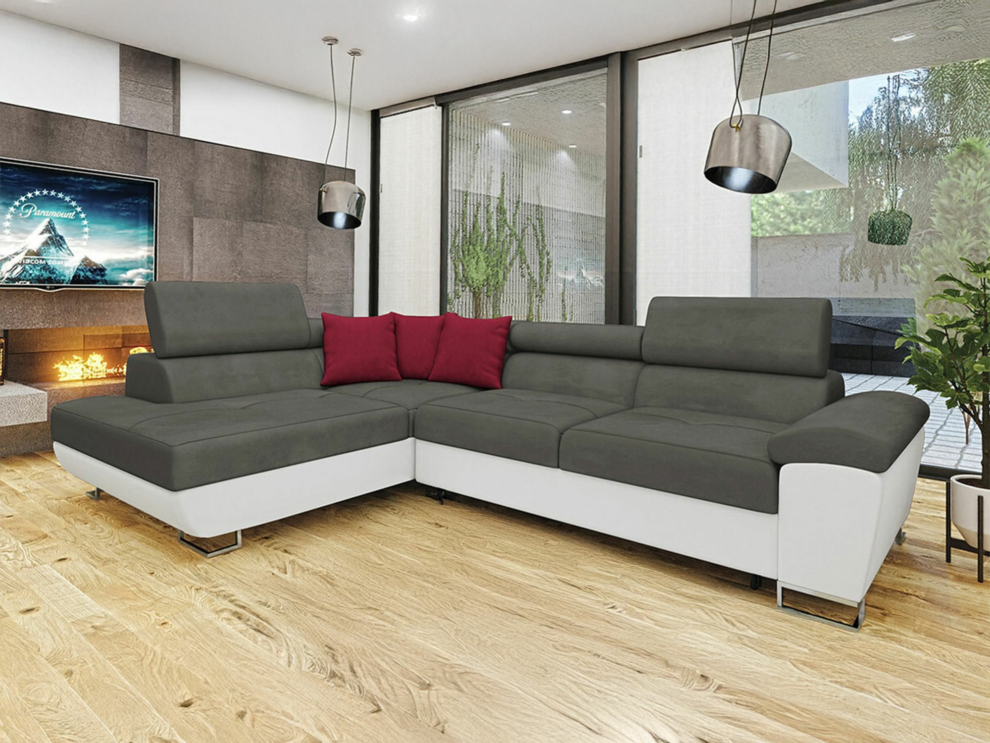Minkštas kampas Comfivo Ruta II (Soft 017 + Uttario Velvet 2971 + Kronos 02)