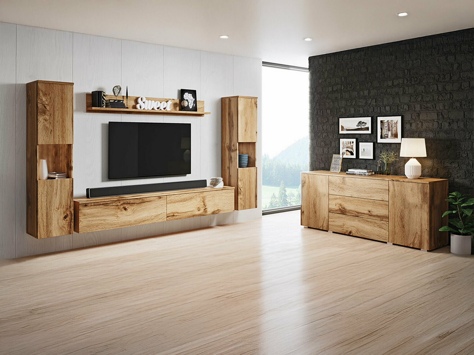 Svetainės komplektas Sarasota 133 (Votan ąžuolas)