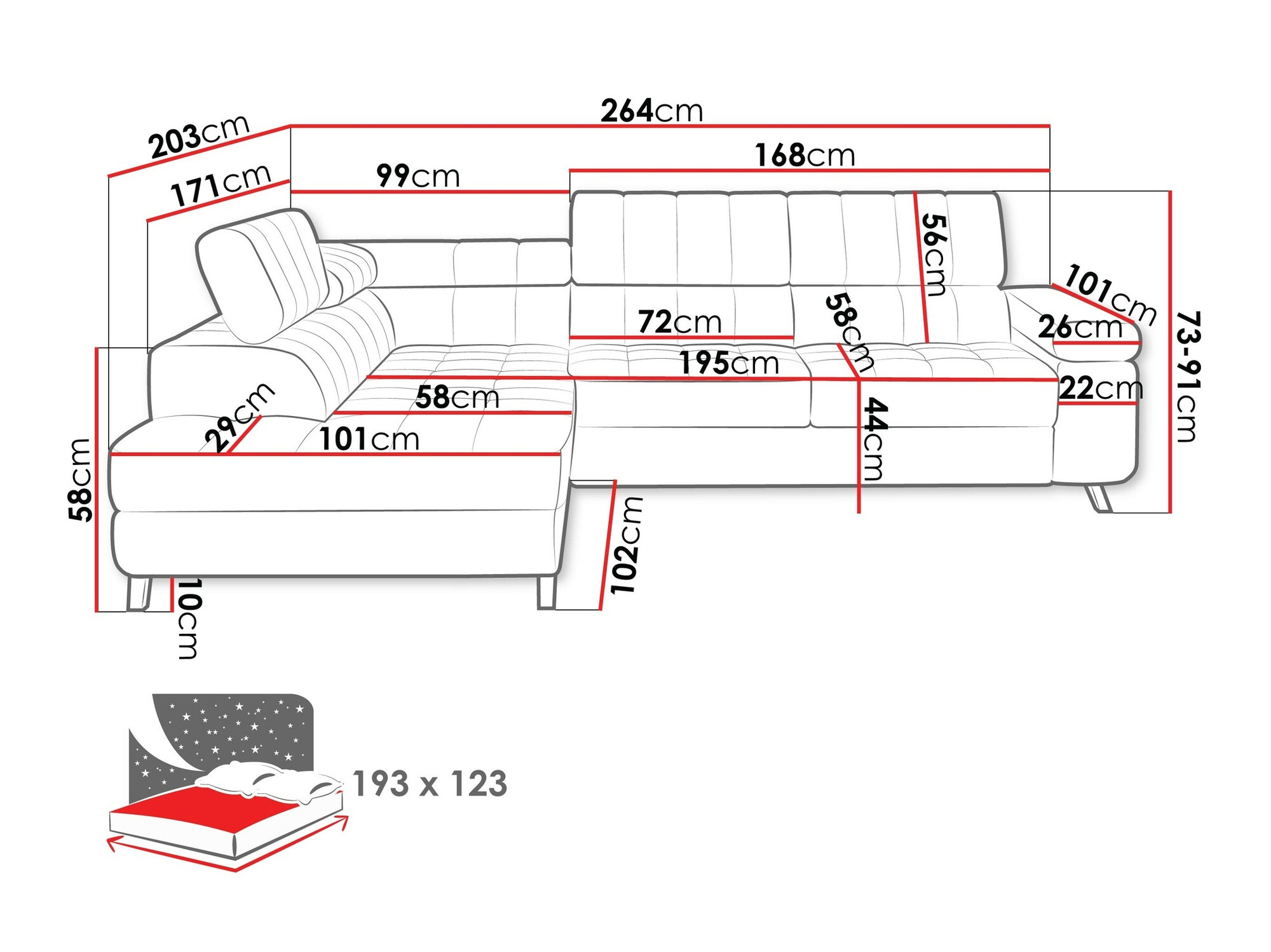 Minkštas kampas Comfivo 207 (Baloo 2074)