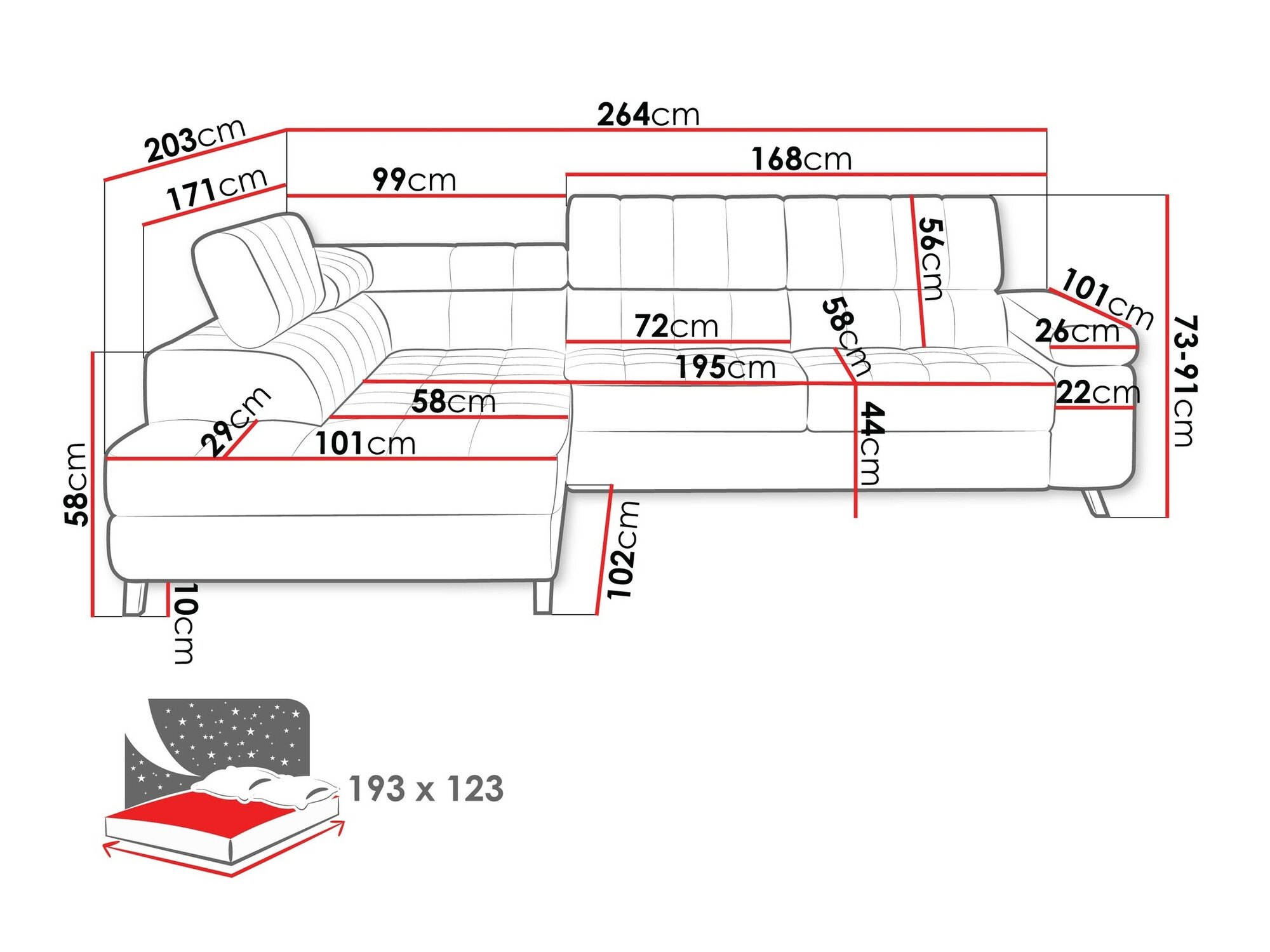 Minkštas kampas Comfivo 207 (Boucle Abriamo 10)