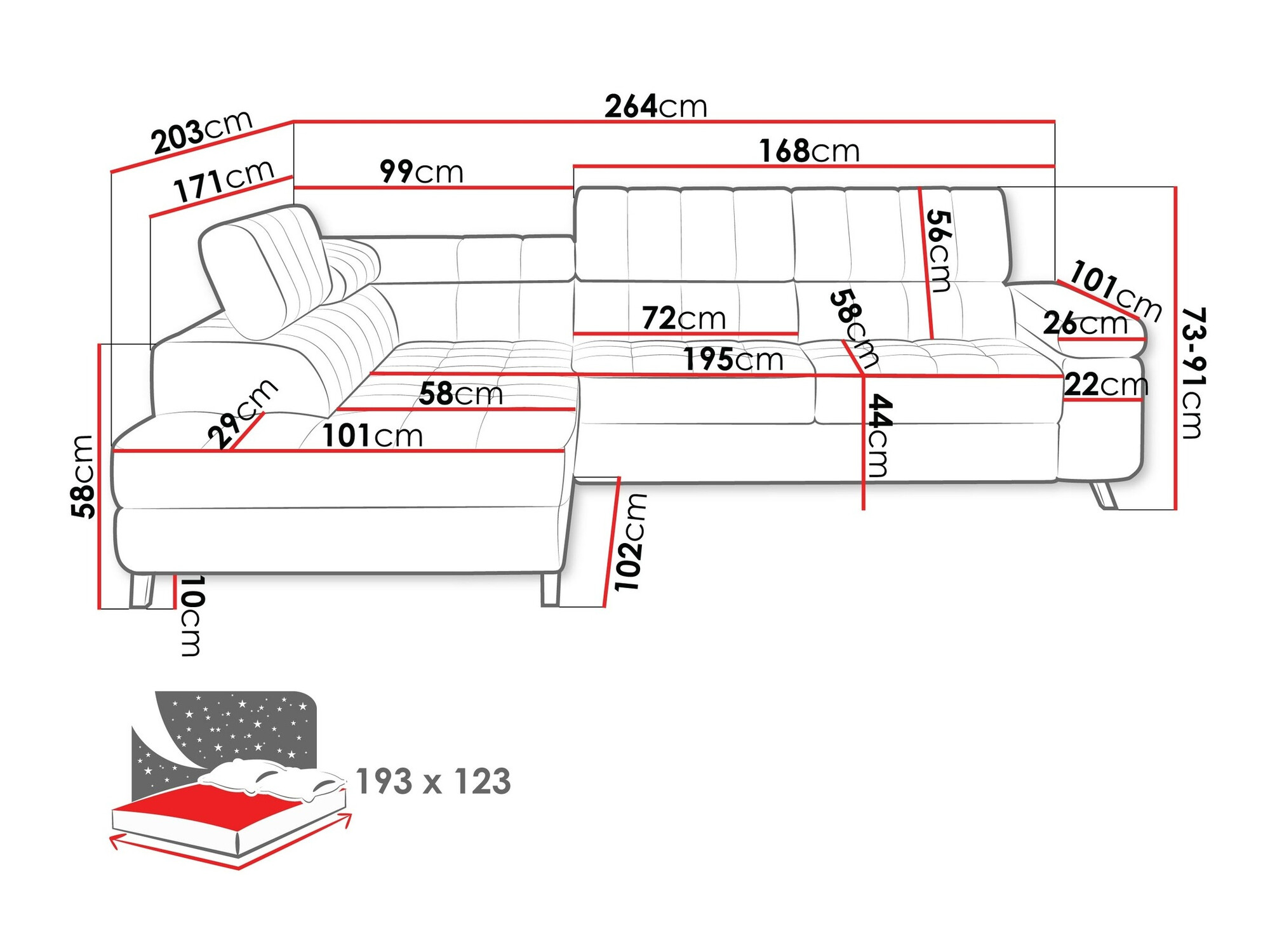 Minkštas kampas Comfivo 207 (Magic Velvet 2227)