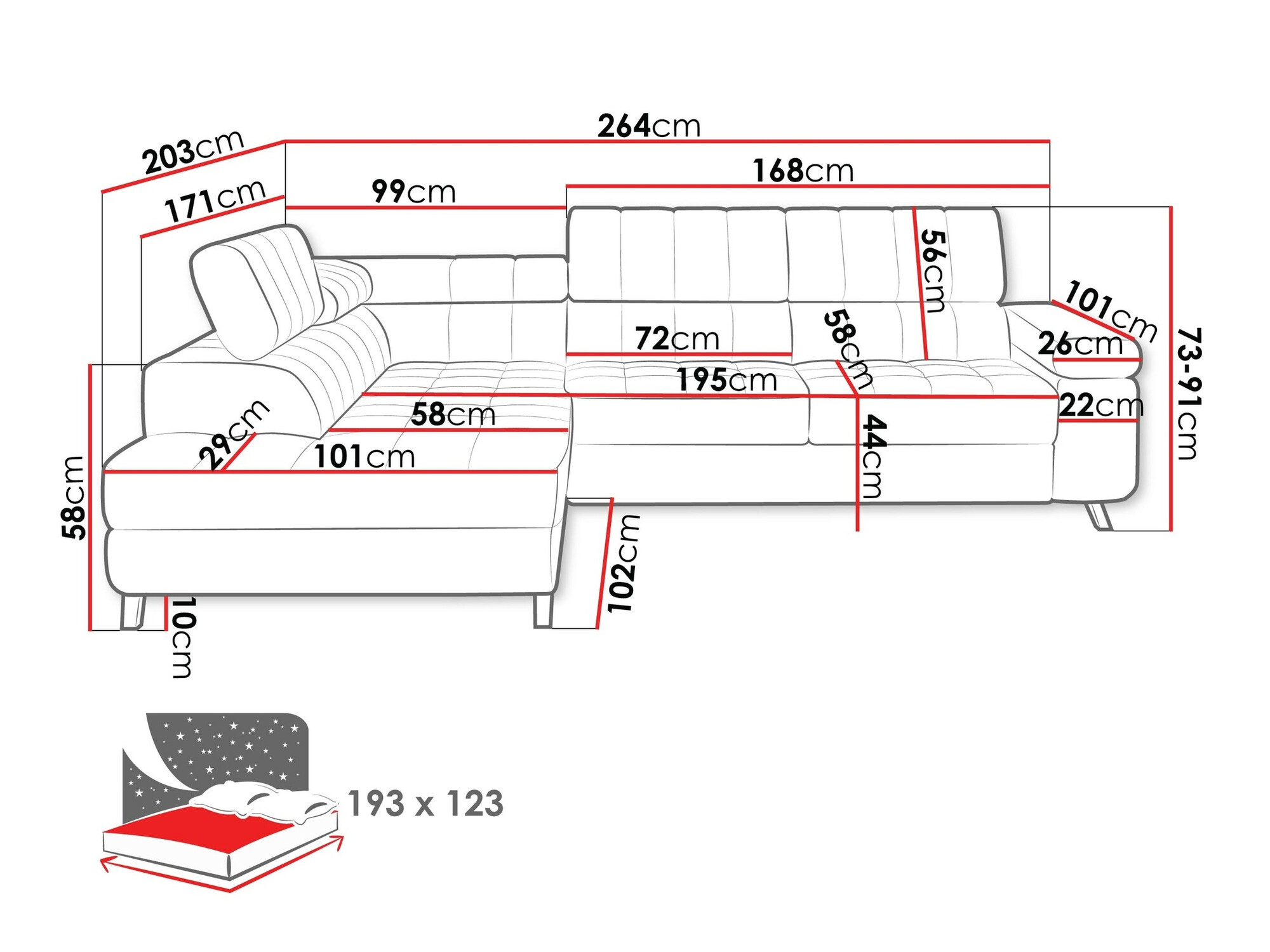 Minkštas kampas Comfivo 207 (Magic Velvet 2227)