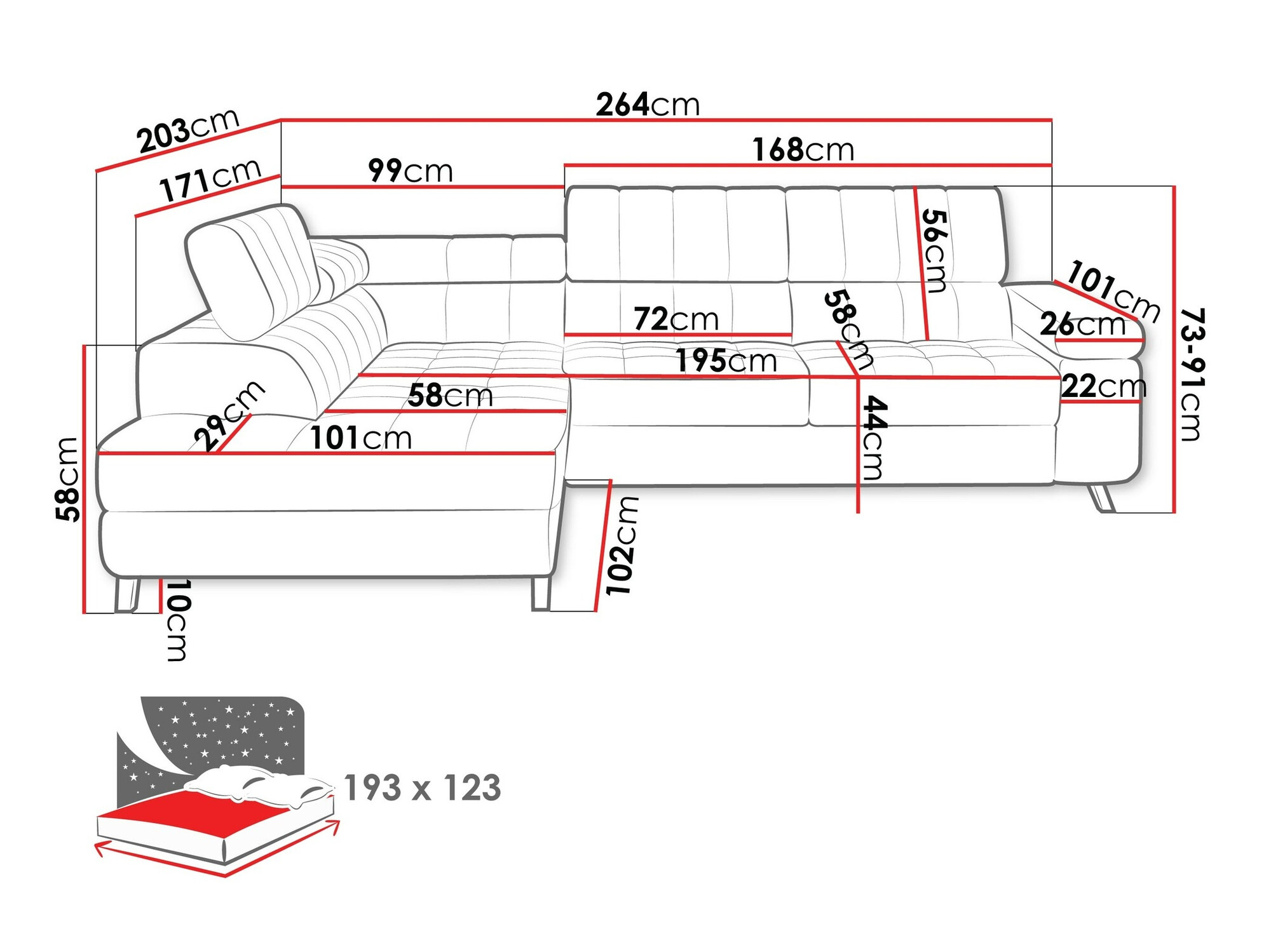 Minkštas kampas Comfivo 207 (Sicuro 65)