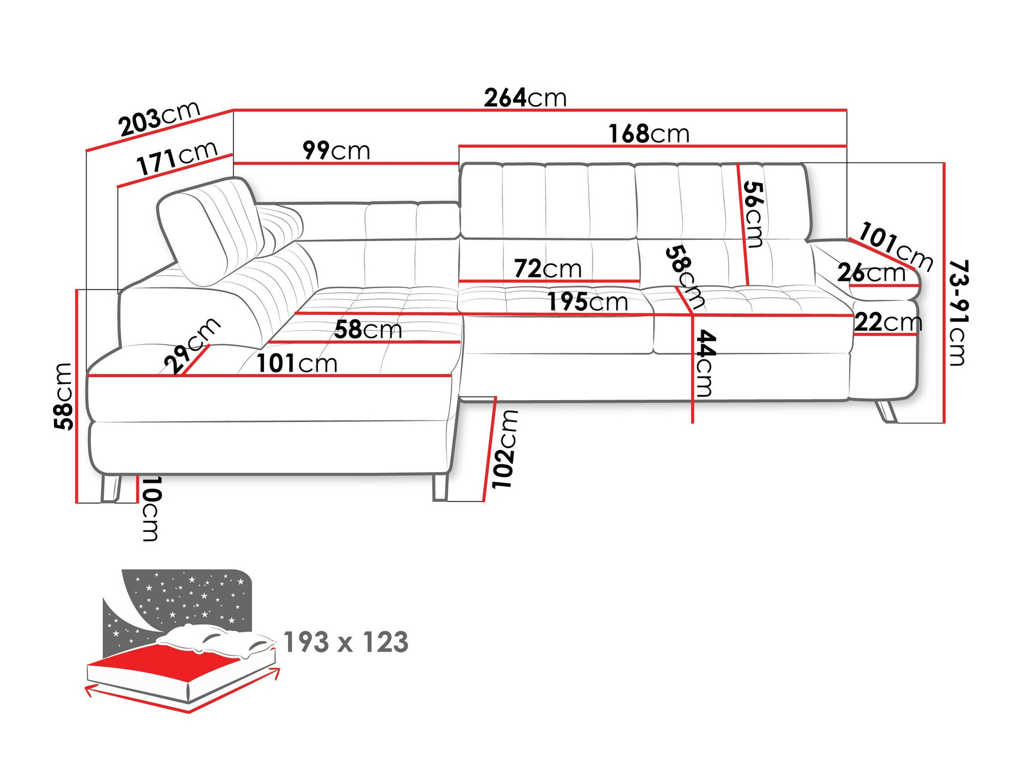 Minkštas kampas Comfivo 207 (Wave 05)