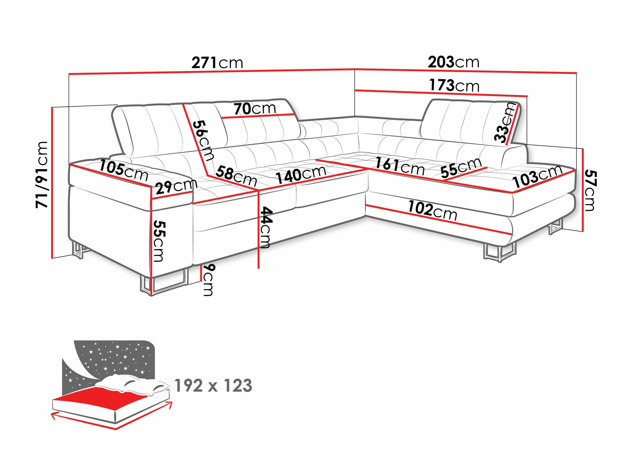Minkštas kampas Comfivo 232 (Clara 215.02)