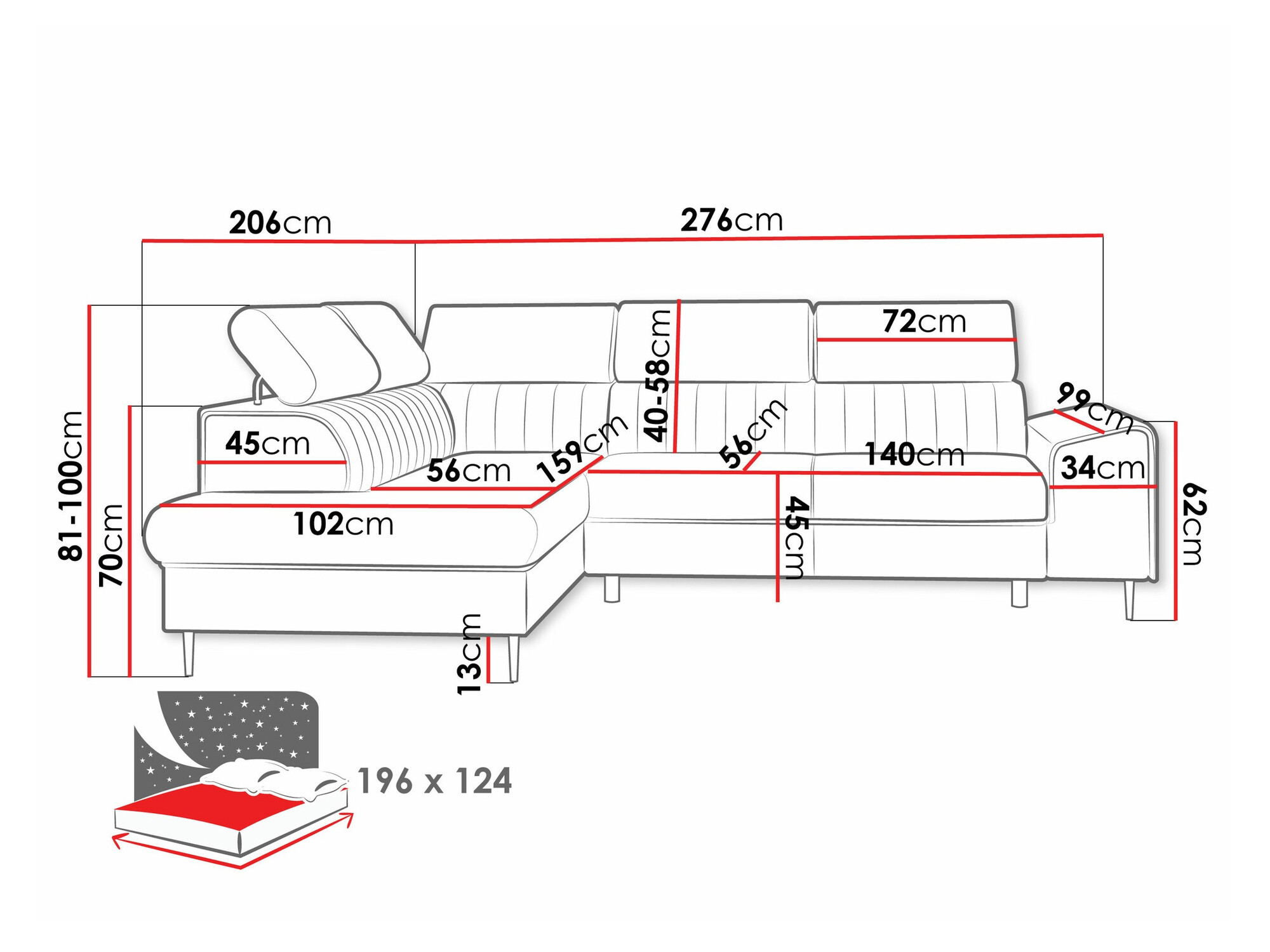 Minkštas kampas Comfivo Universum (Wave 15)