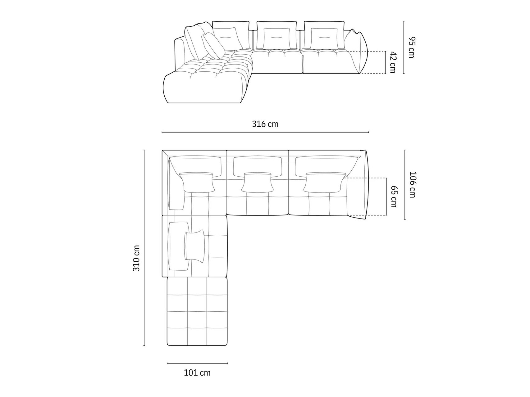 Modulinis minkštas kampas Benorli 104 (City 05)