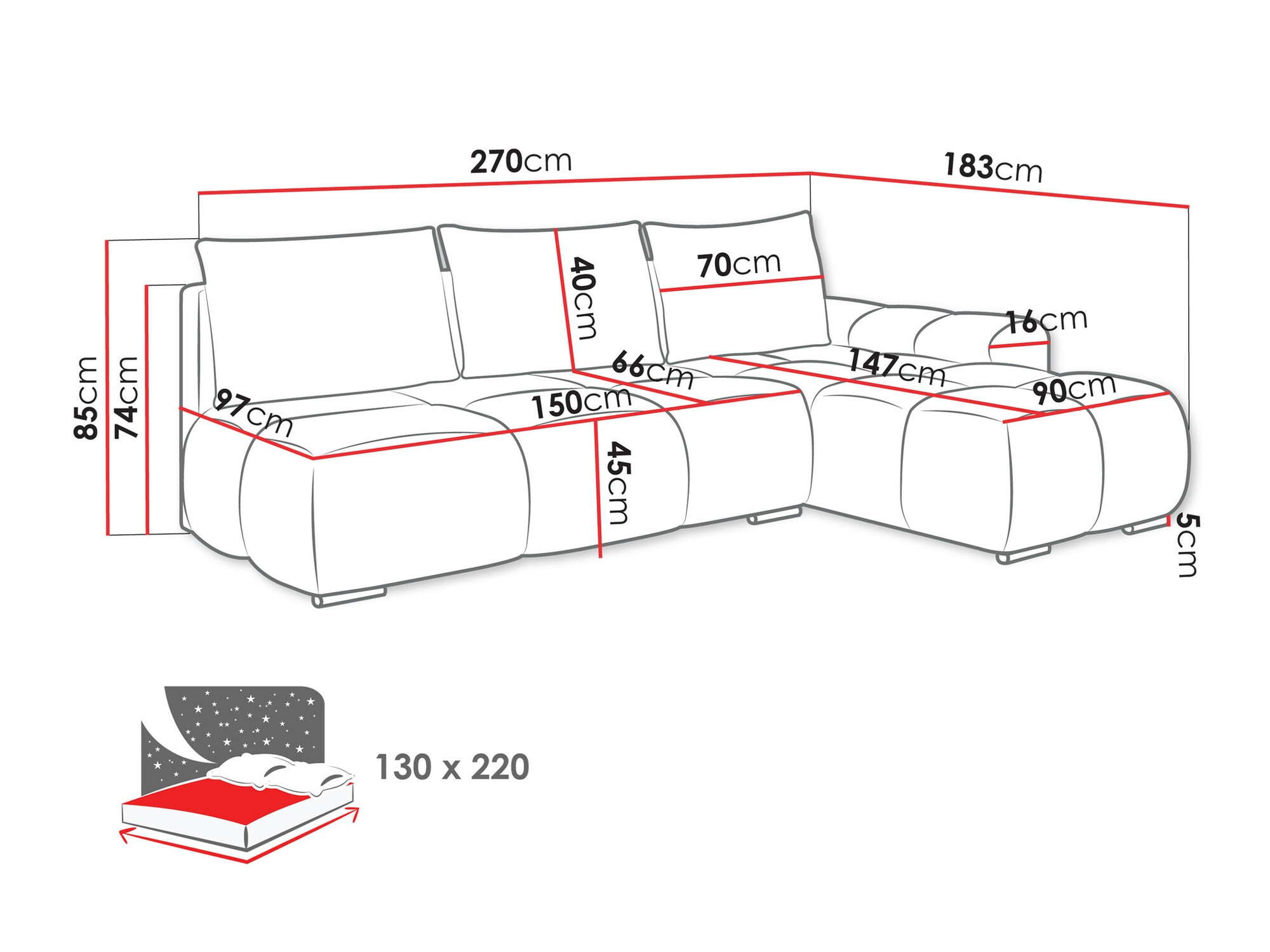 Minkštas kampas Camden 106 (Velo 621)