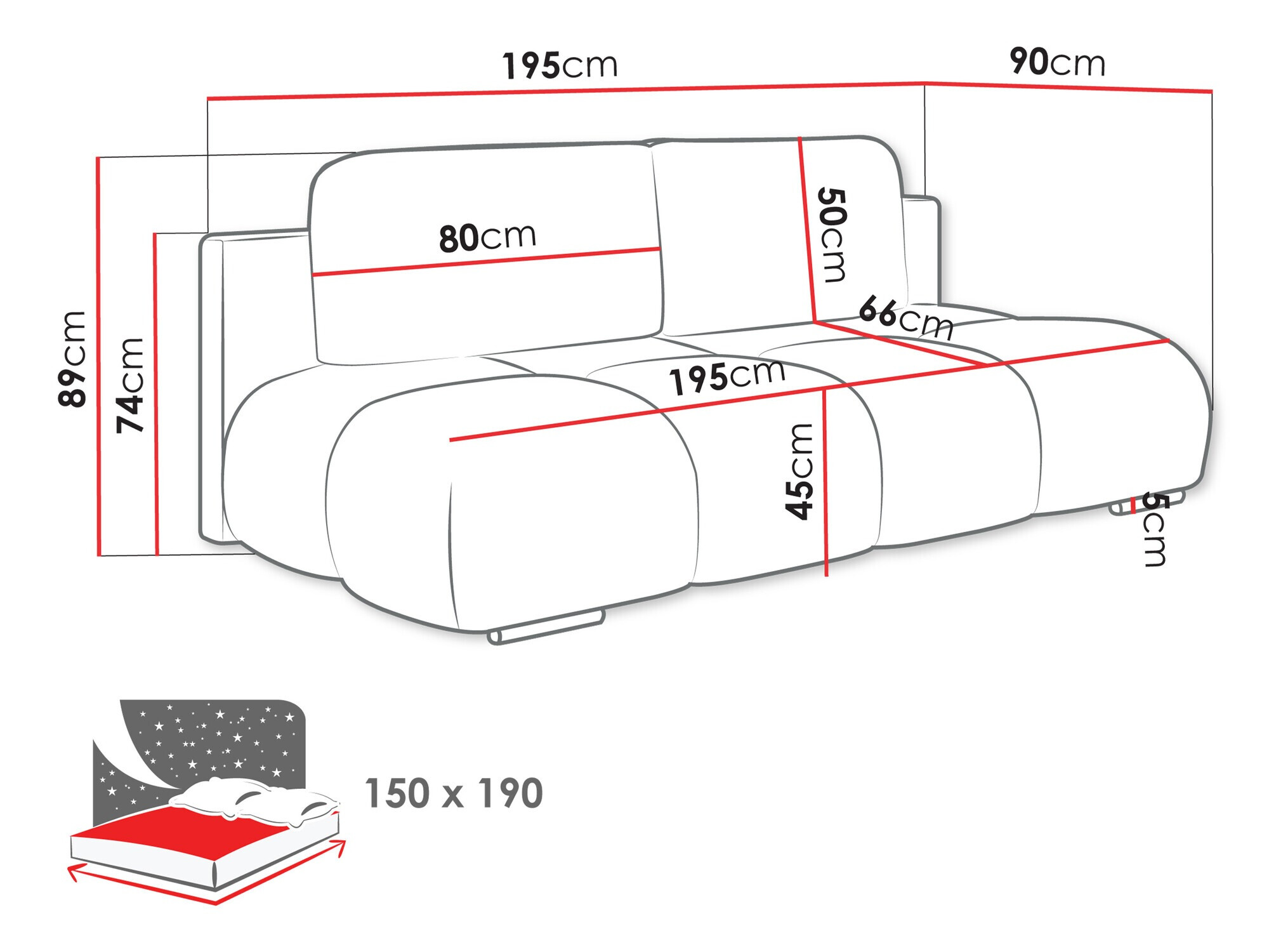 Sofa lova Camden 105 (Velo 626)