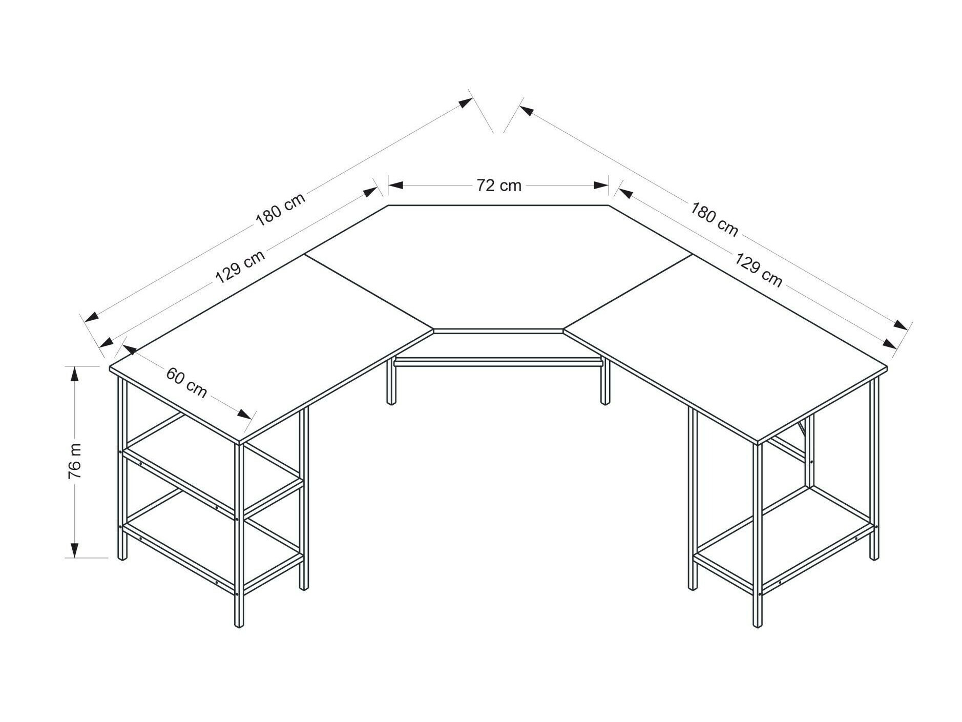 Kampinis darbo stalas Kailua 2461