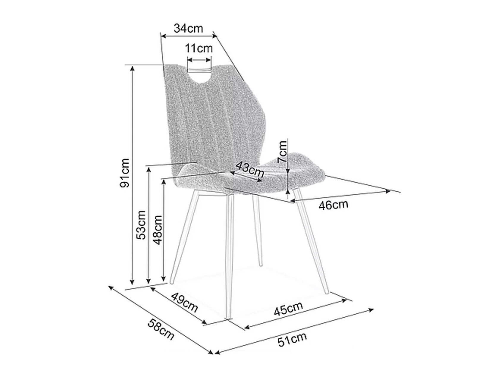 Kėdė Detroit 716 (Geltona)