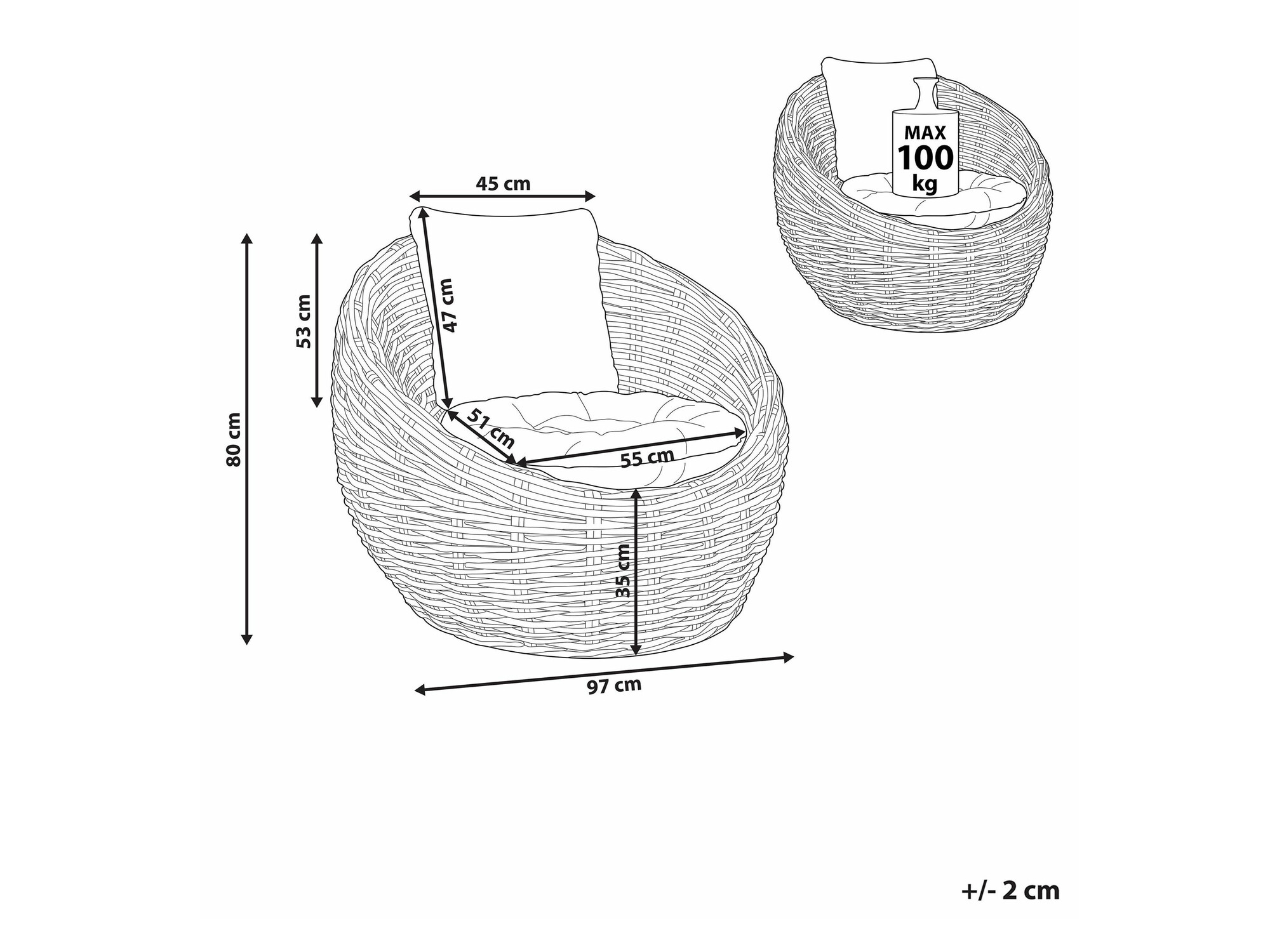 Lauko fotelis Berwyn 2598 (Juoda)