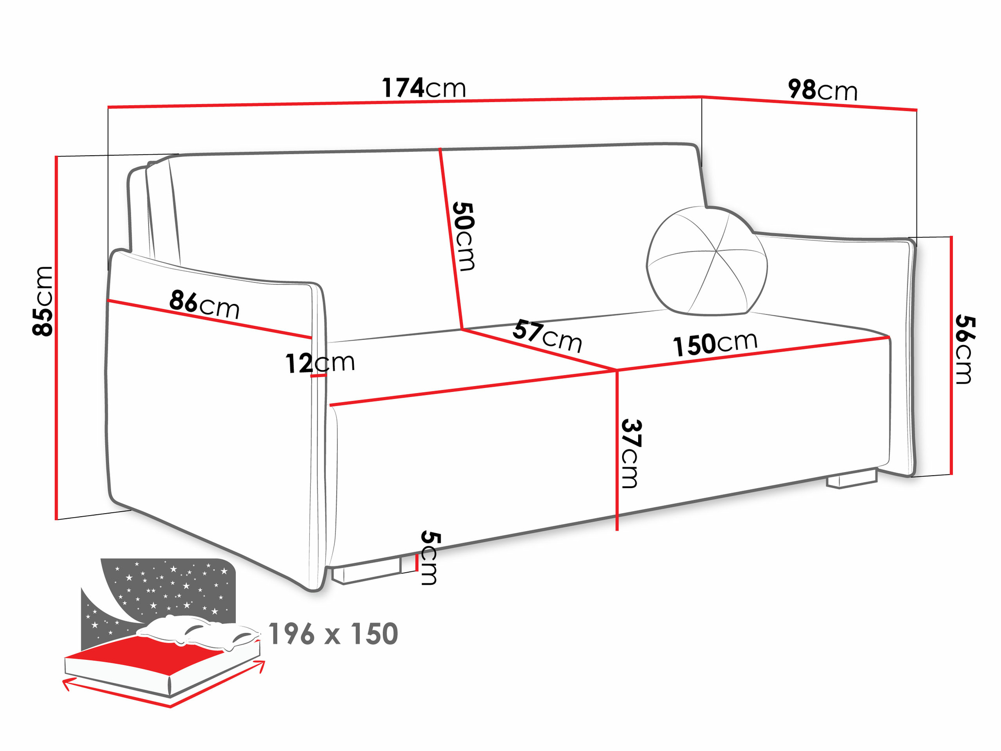 Sofa lova Velven IV (Soul 20)