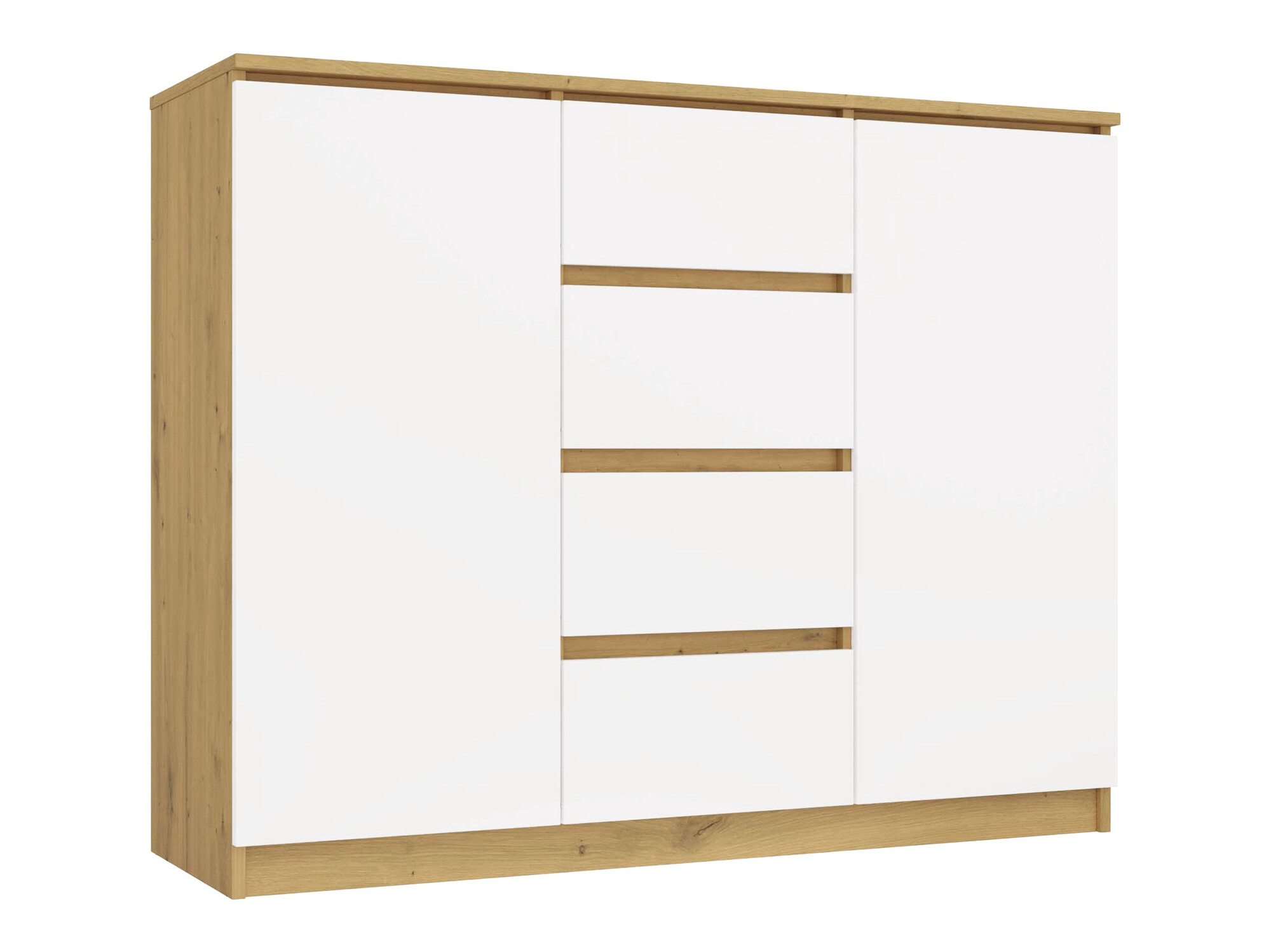 Komoda Elbvelu 113 (Artisan ąžuolas + Balta)