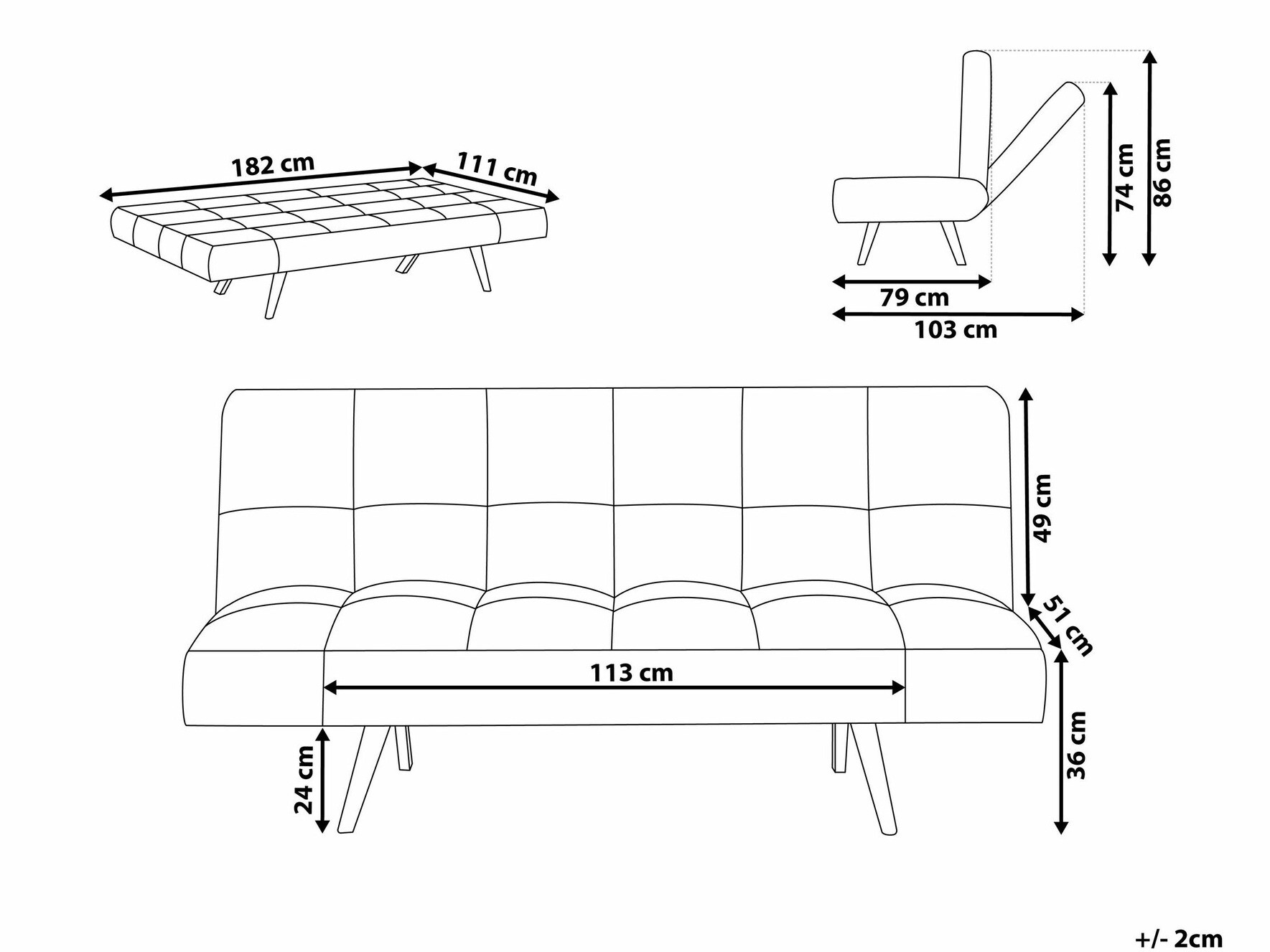 Sofa lova Berwyn 1552 (Juoda)
